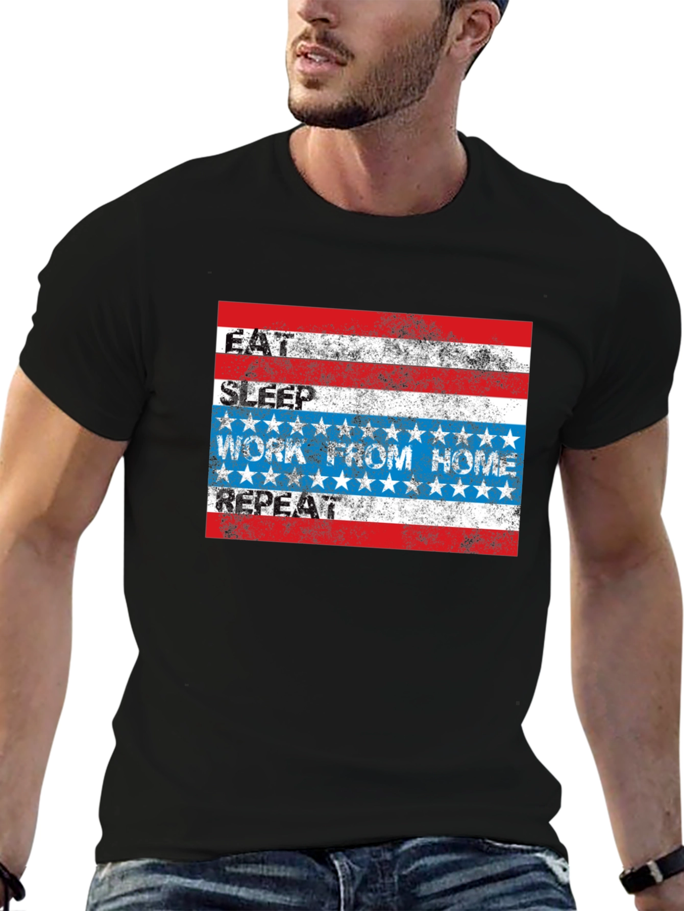 Eat Sleep Work From Home Repeat T-Shirt