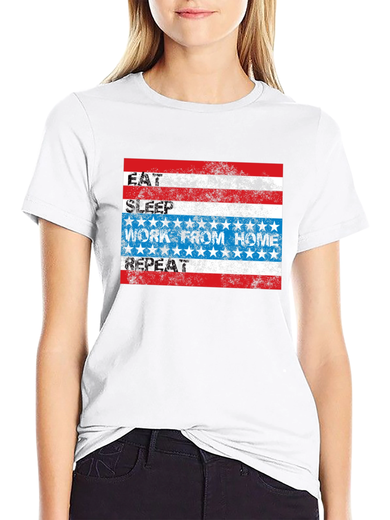 Eat Sleep Work From Home Repeat T-Shirt