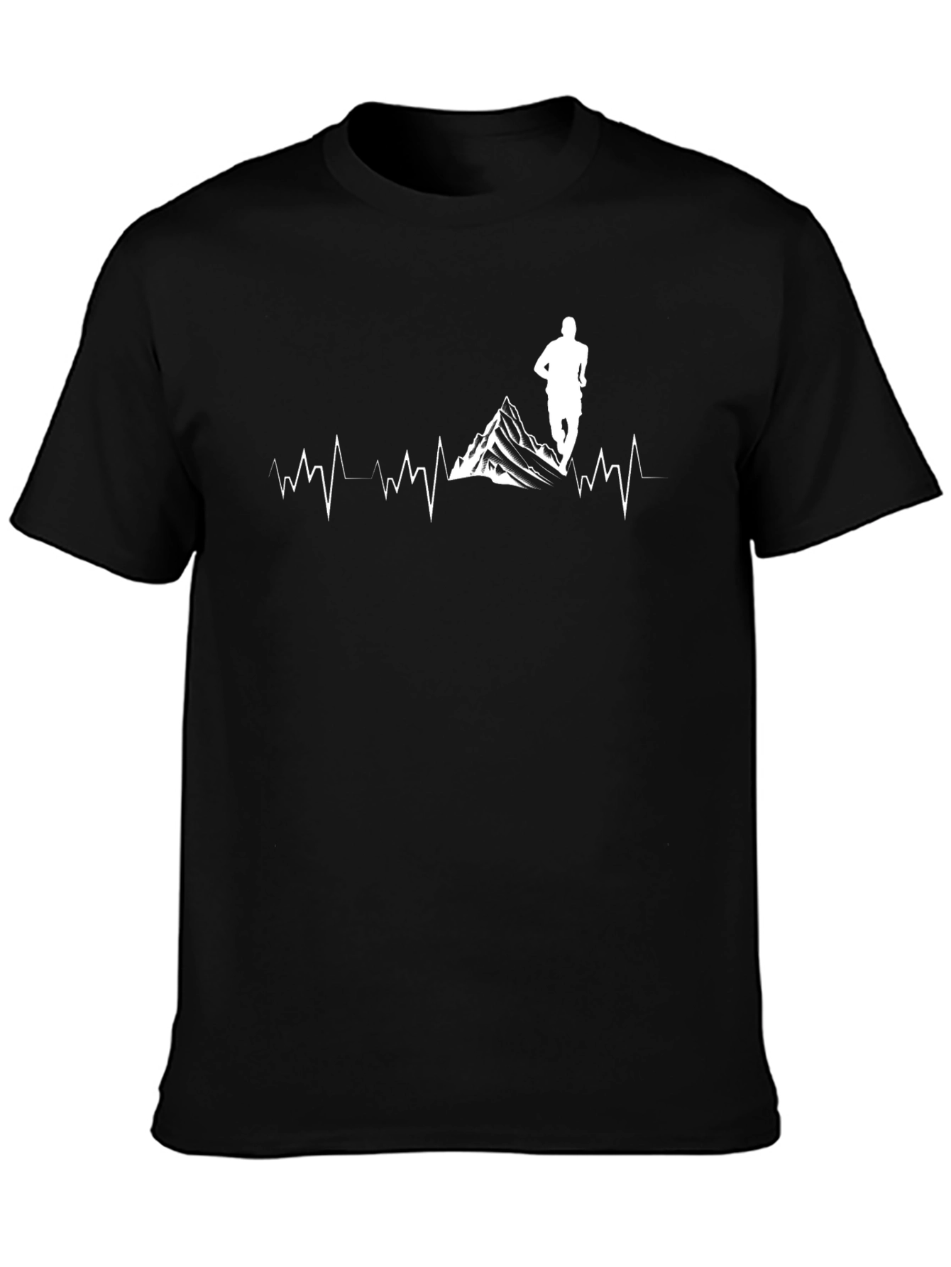 Mountain Runner Heartbeat T-Shirt - Black