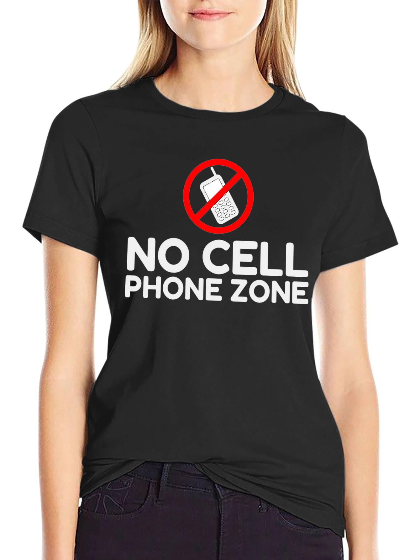 No Cell Phone Zone Black T-Shirt