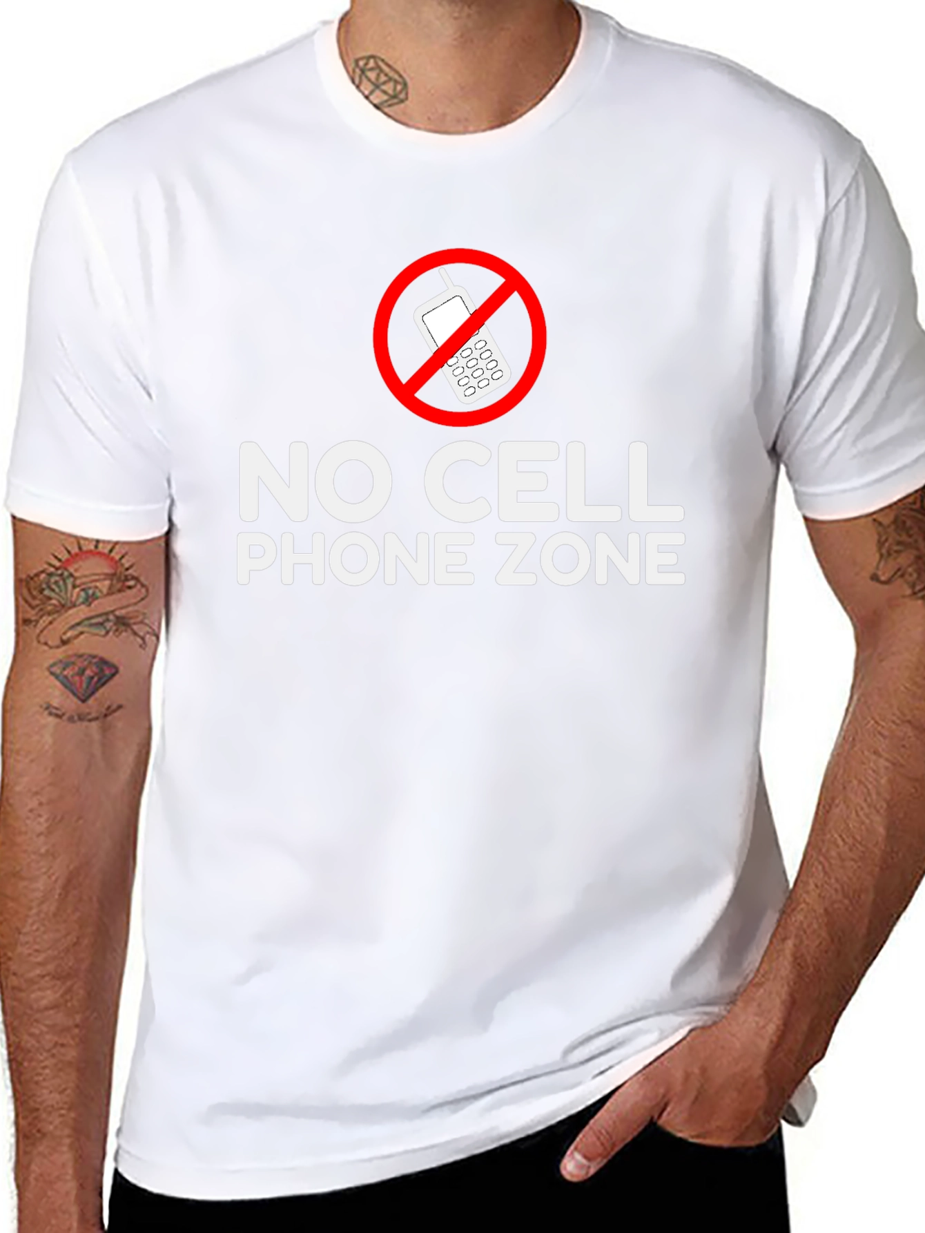 No Cell Phone Zone Black T-Shirt