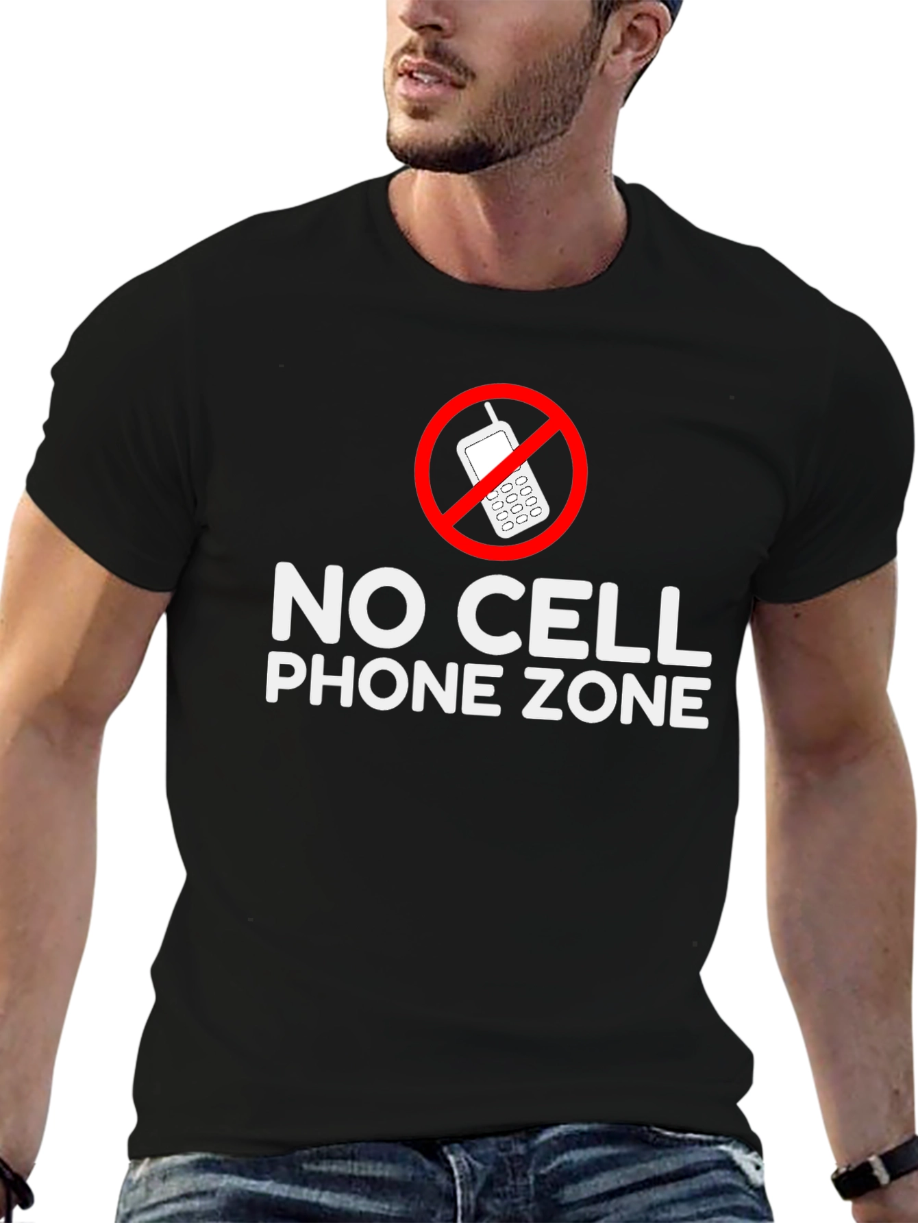 No Cell Phone Zone Black T-Shirt