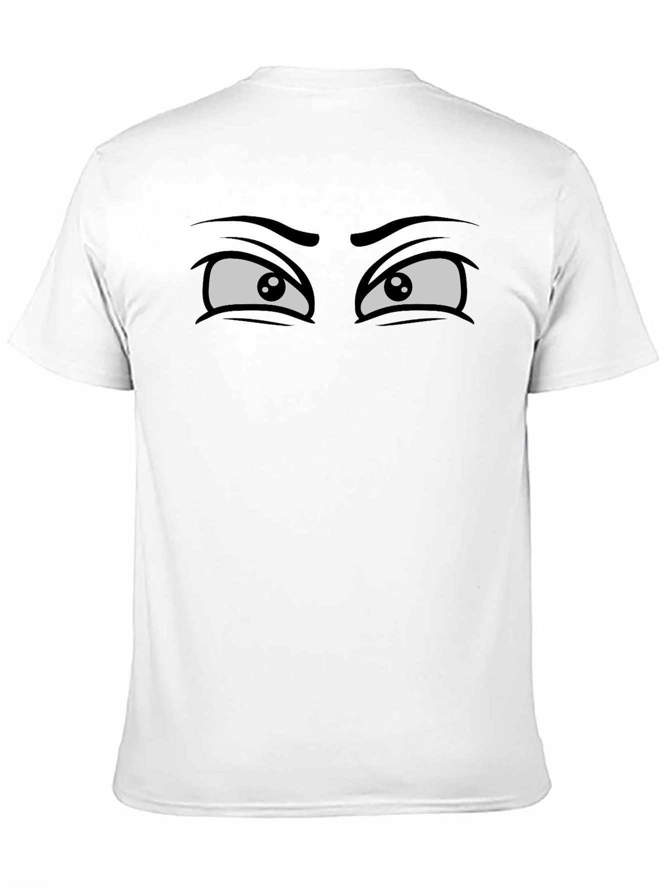 Funny Cartoon Eyes Graphic Black T-Shirt