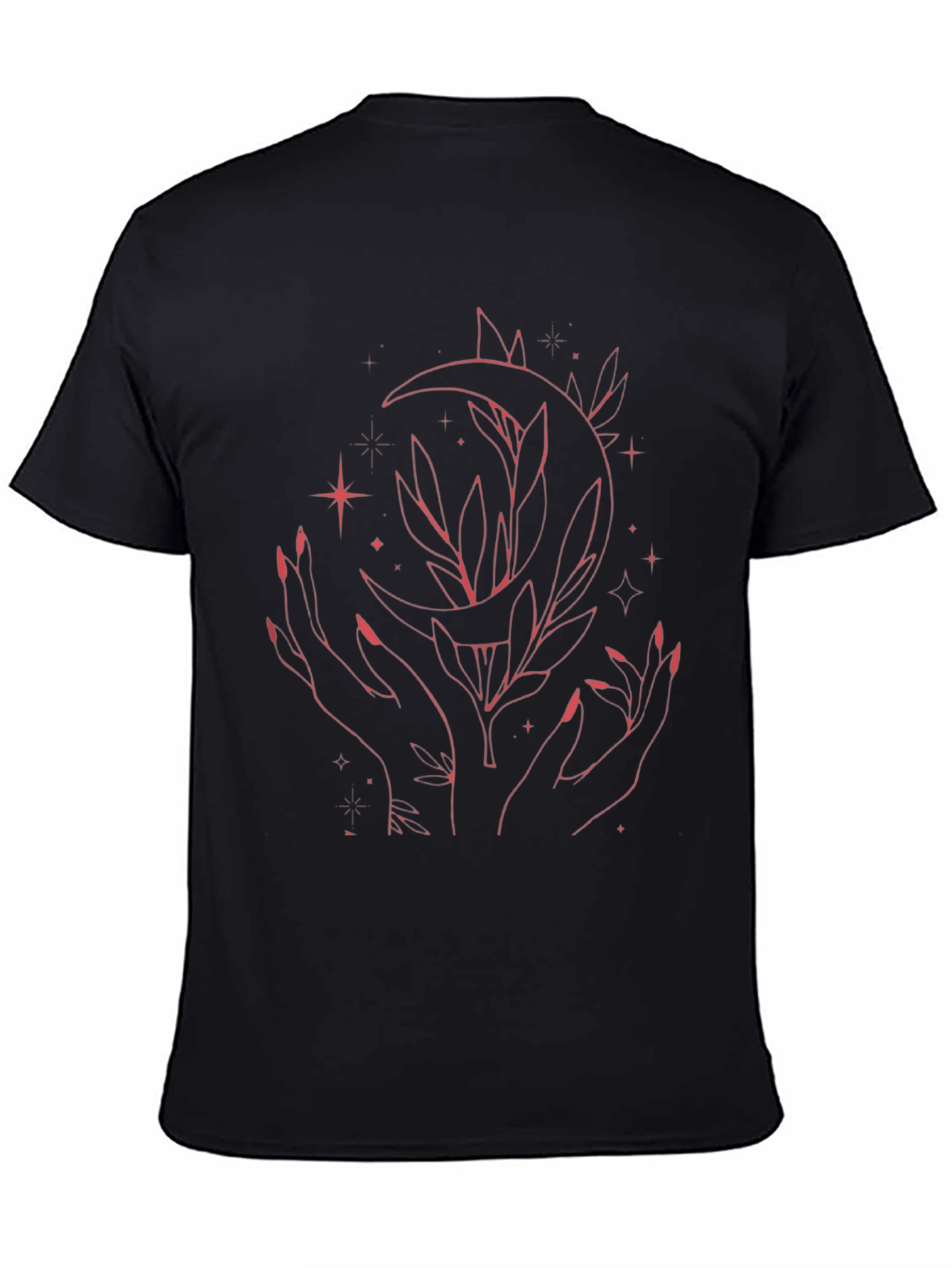 Mystic Moon Hands Graphic Tee - Unisex Black T-Shirt