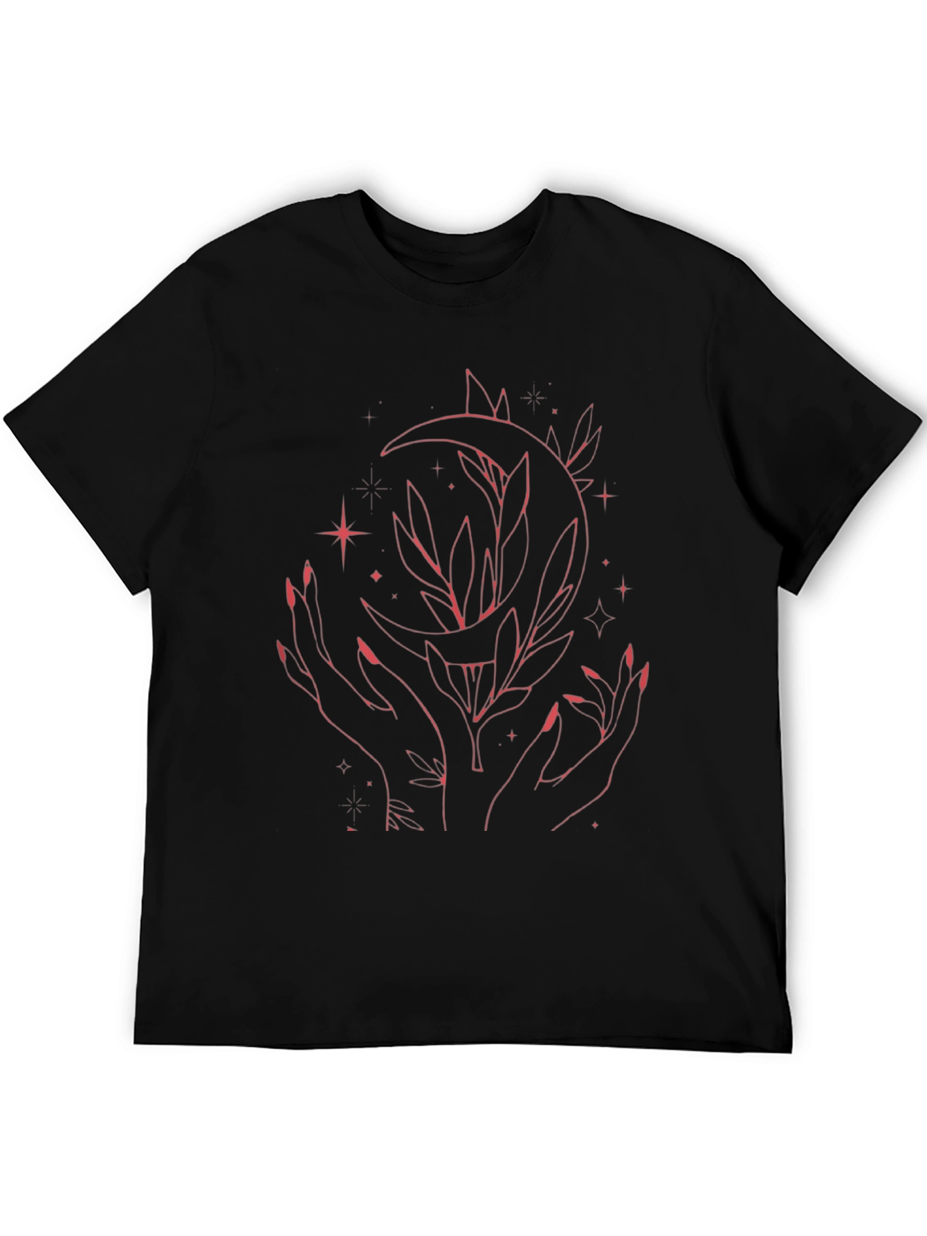 Mystic Moon Hands Graphic Tee - Unisex Black T-Shirt
