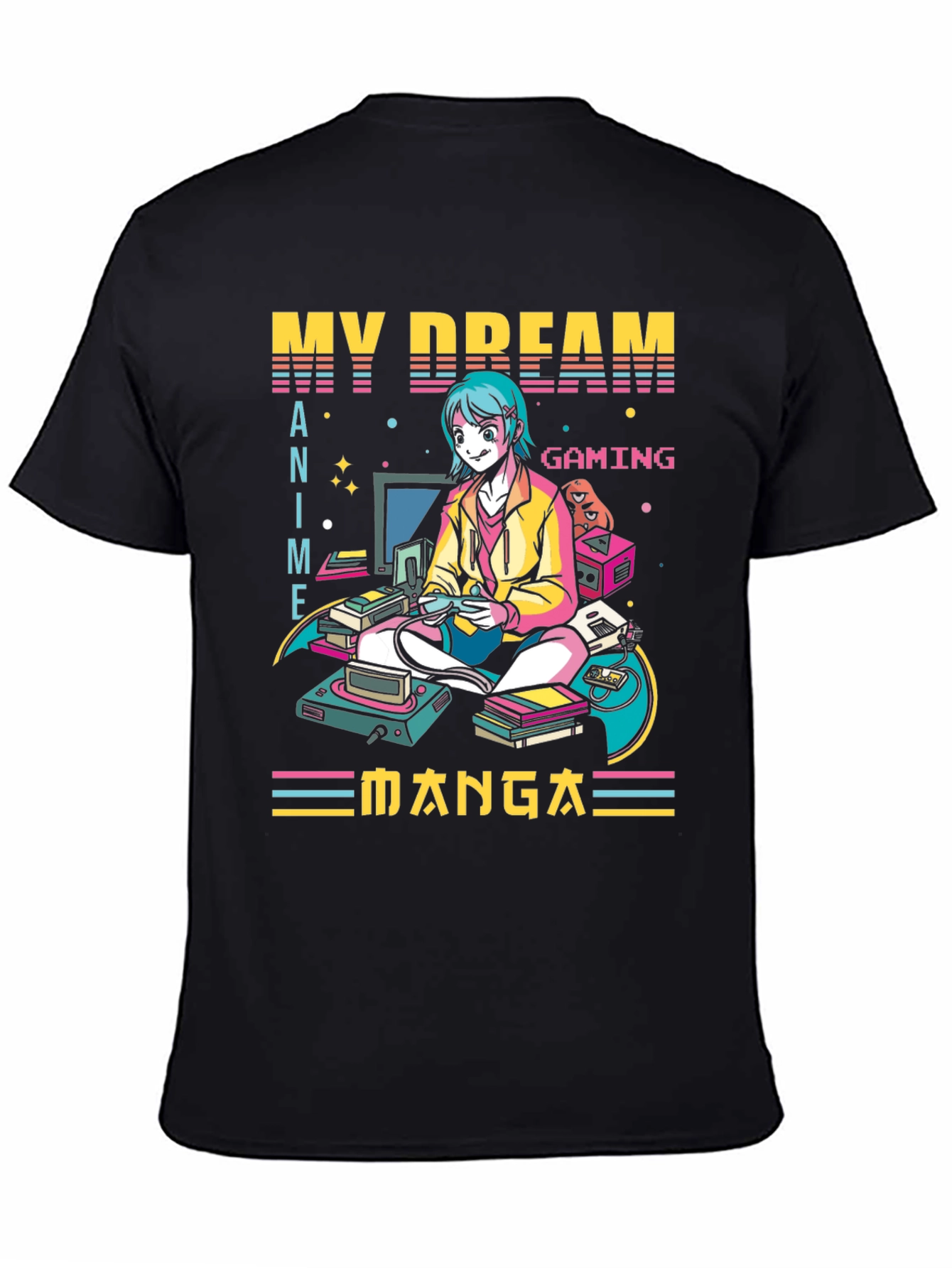 My Dream Anime Manga Gaming Black T-Shirt