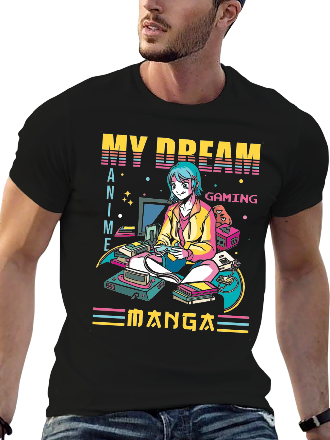 My Dream Anime Manga Gaming Black T-Shirt