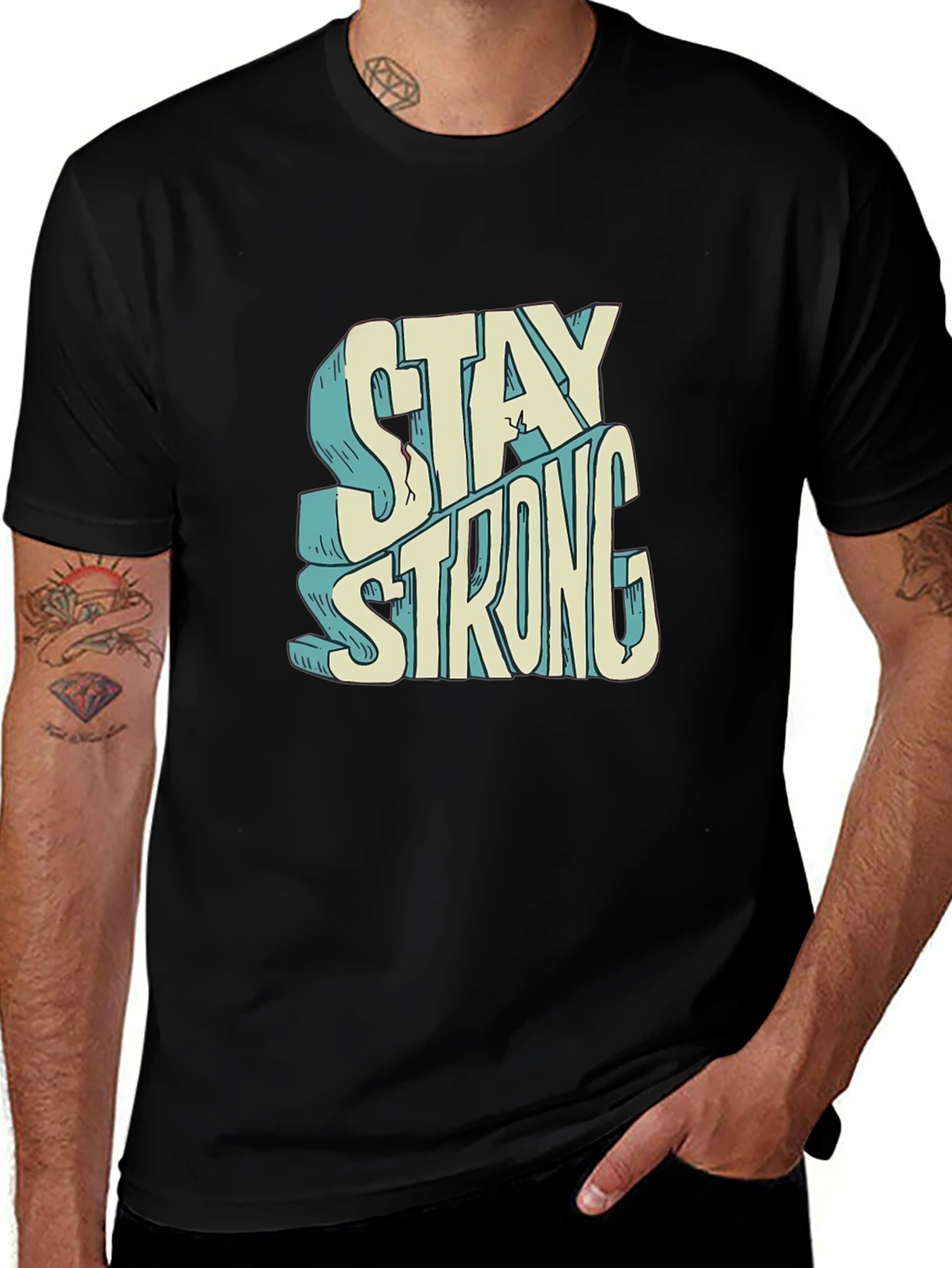 Stay Strong Graphic Tee - Black
