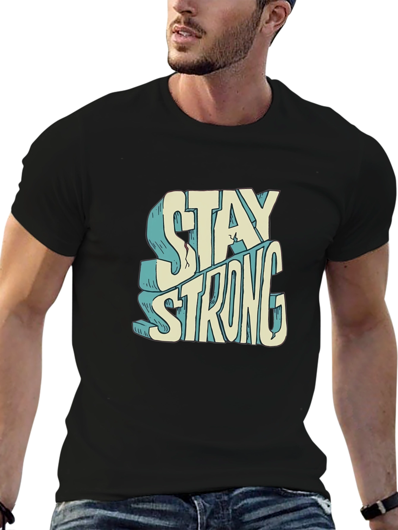 Stay Strong Graphic Tee - Black