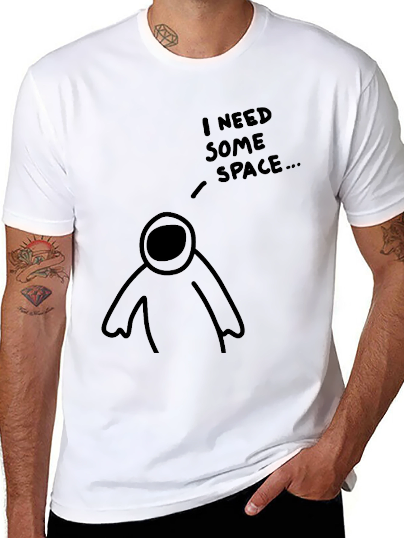 I Need Some Space T-Shirt - Black Graphic Tee