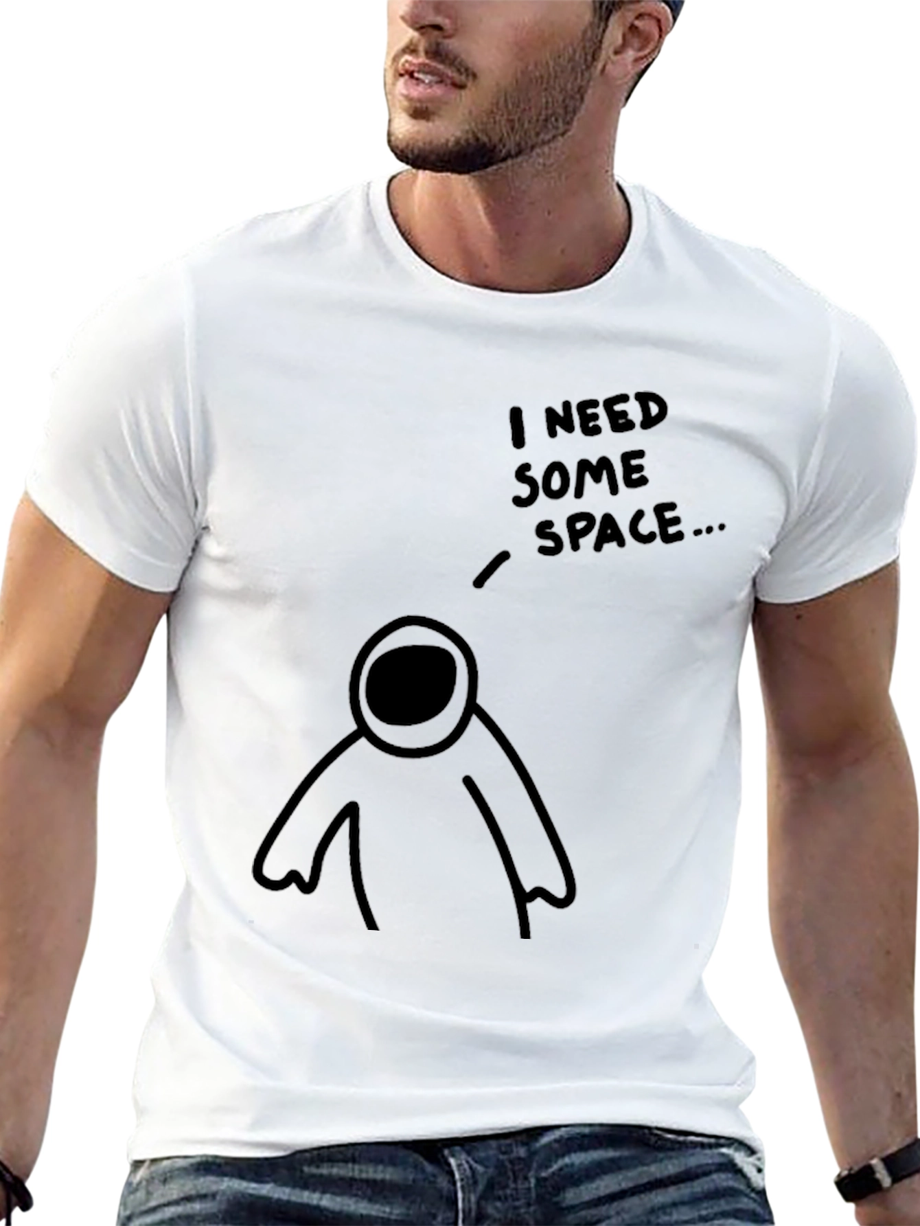 I Need Some Space T-Shirt - Black Graphic Tee