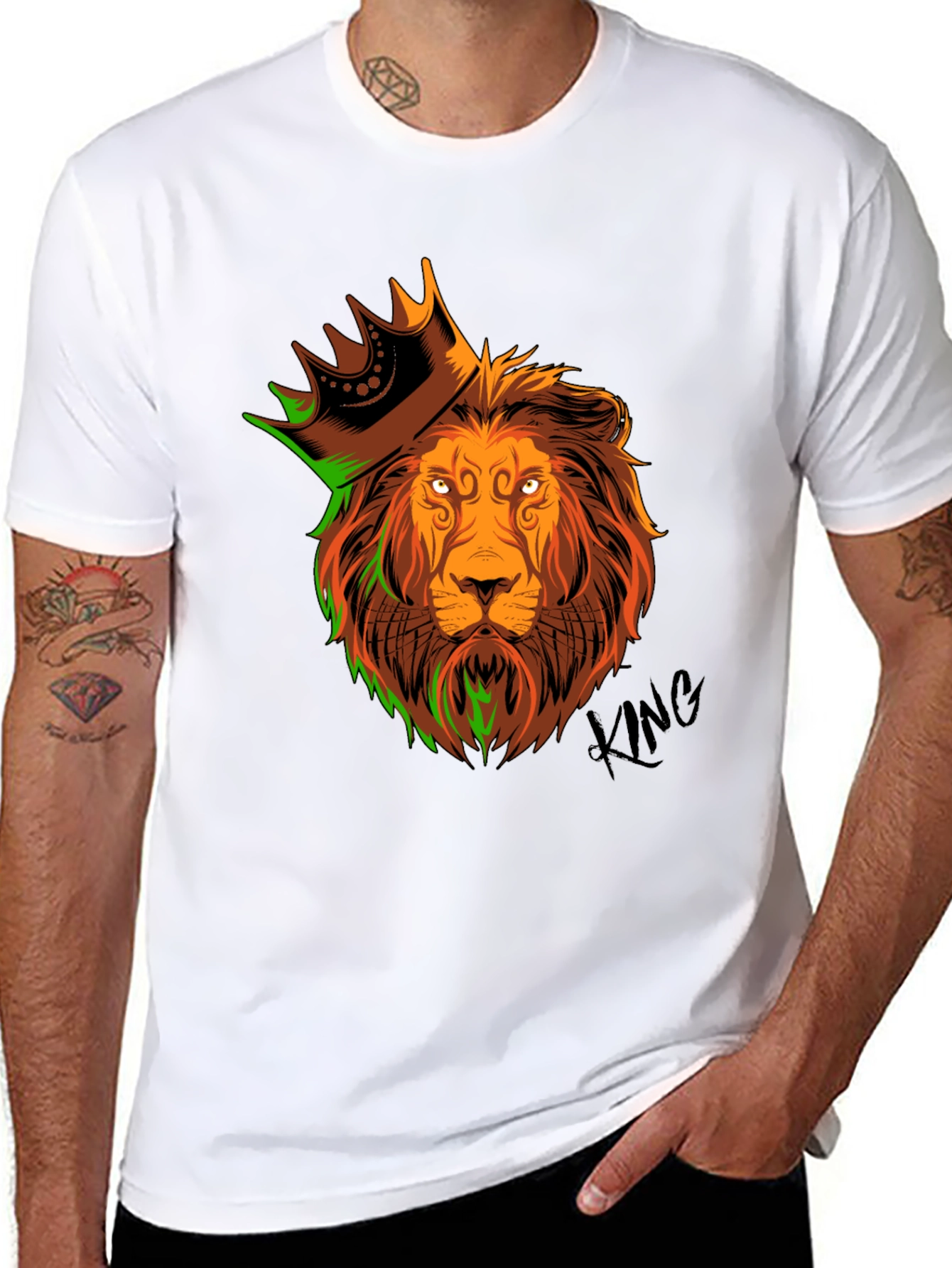 King Lion Graphic T-Shirt - Mens Black Tee