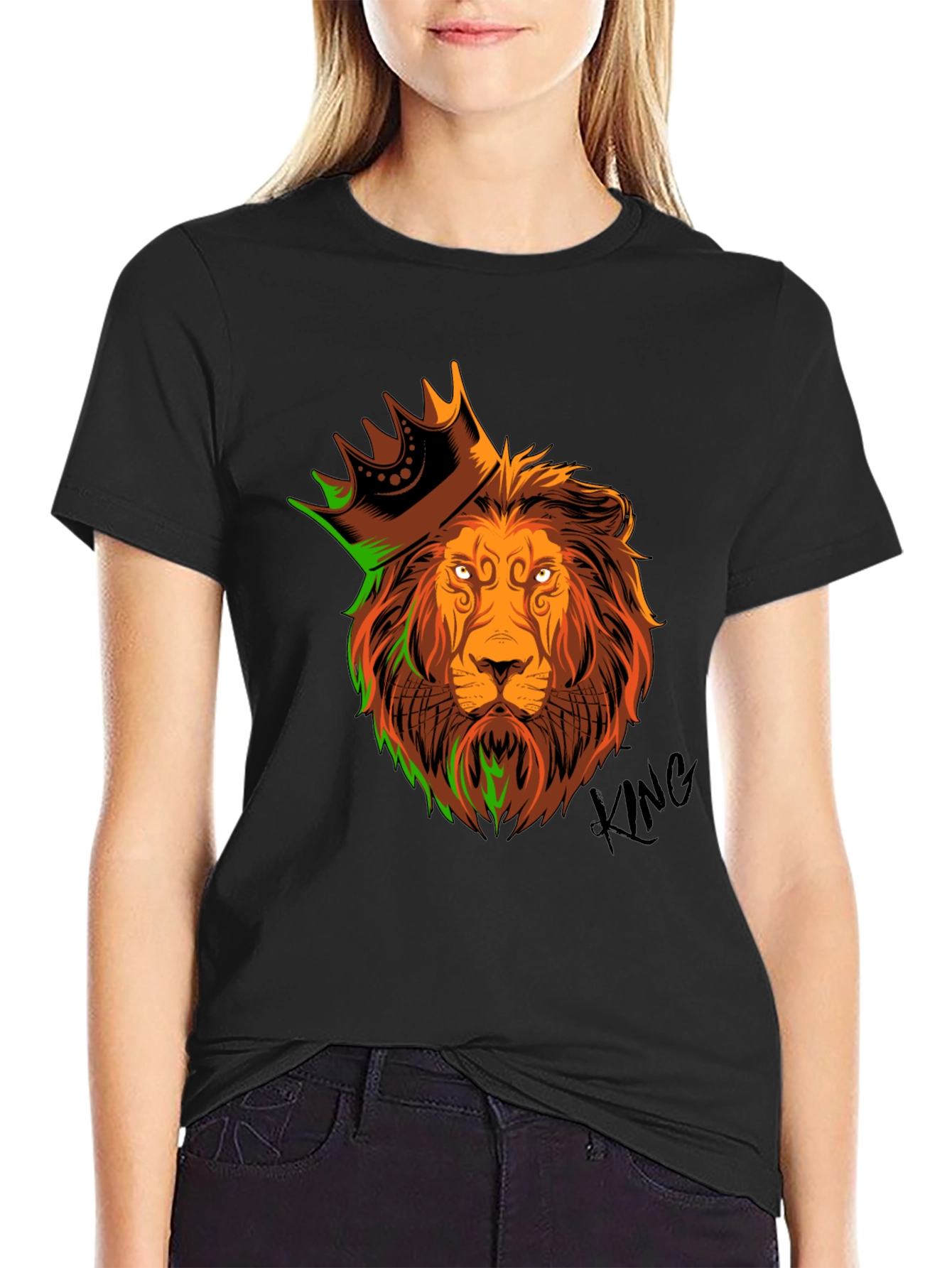 King Lion Graphic T-Shirt - Mens Black Tee