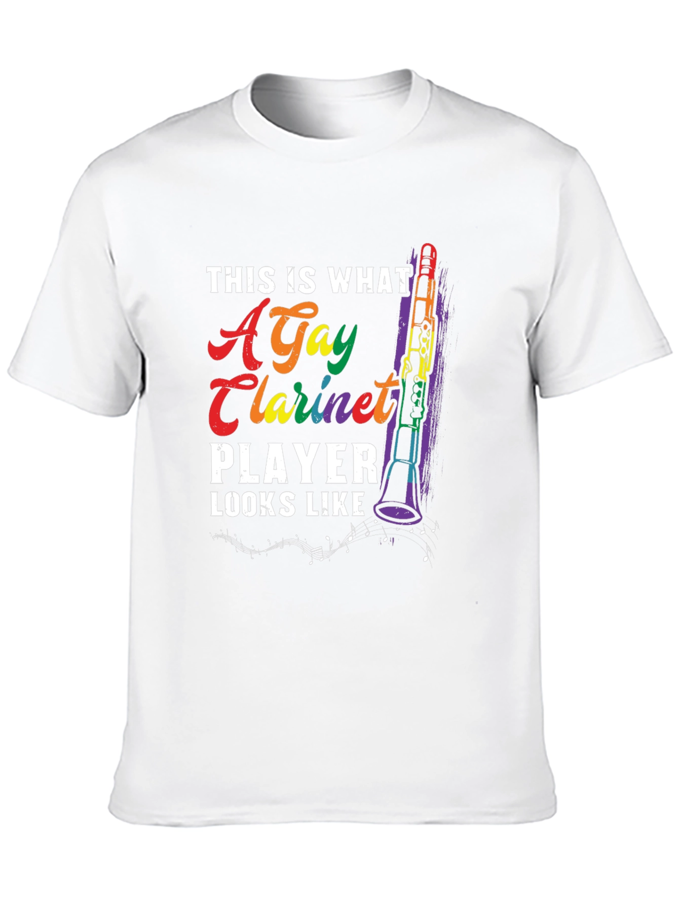 Gay Clarinet Player Graphic T-Shirt - Rainbow Pride Tee