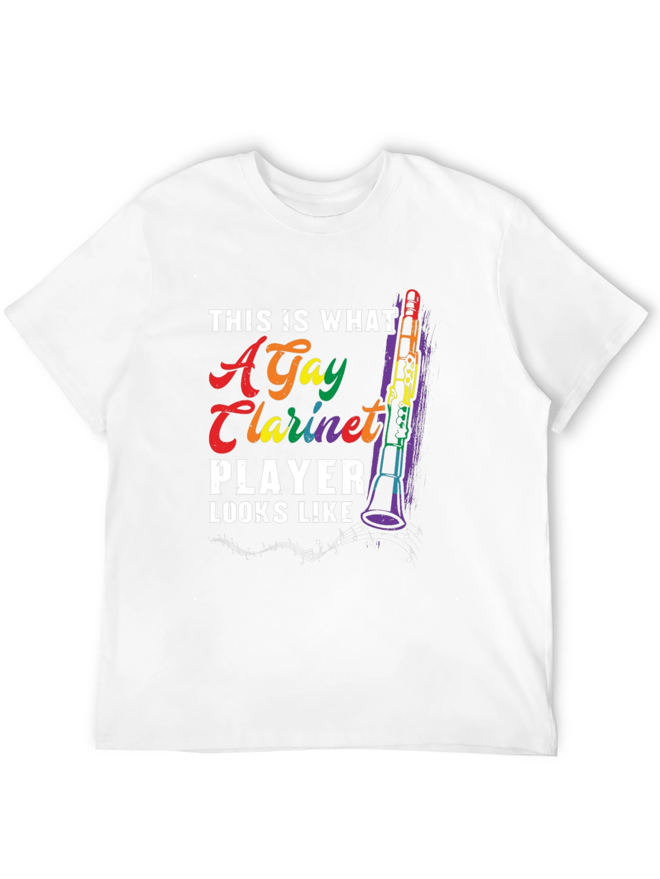 Gay Clarinet Player Graphic T-Shirt - Rainbow Pride Tee