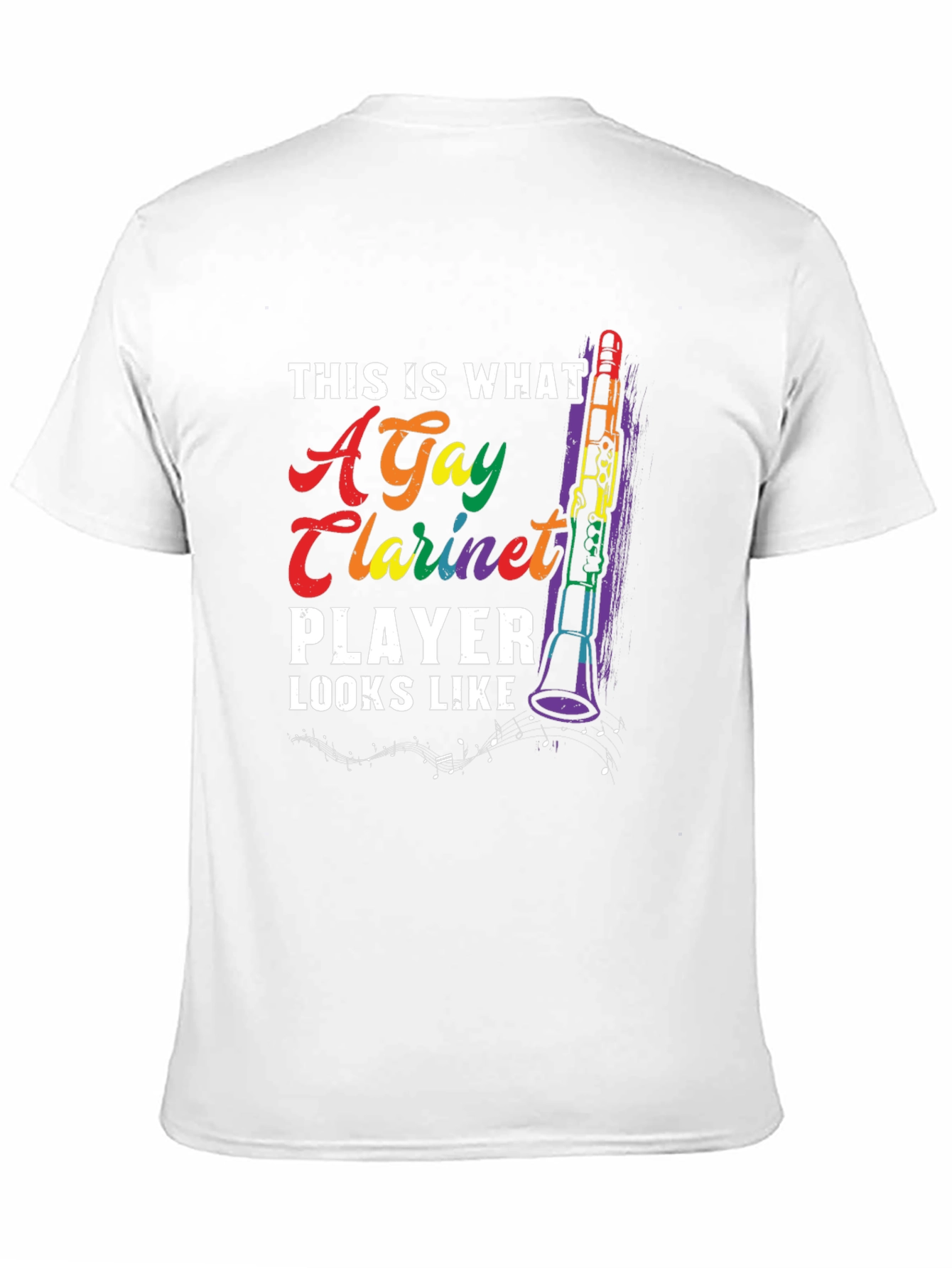 Gay Clarinet Player Graphic T-Shirt - Rainbow Pride Tee