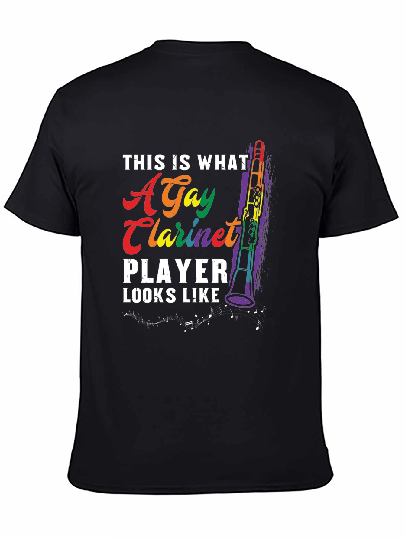 Gay Clarinet Player Graphic T-Shirt - Rainbow Pride Tee