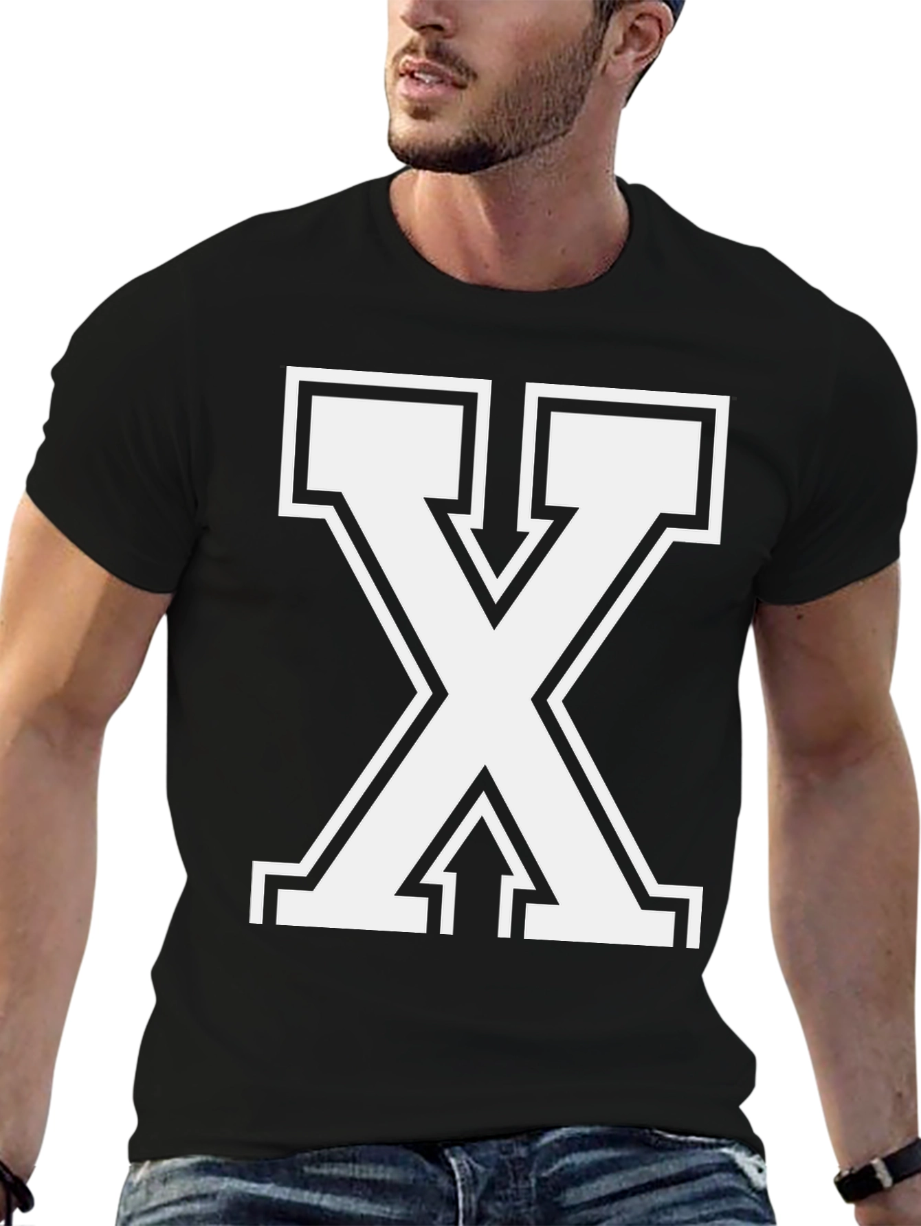 Varsity Letter X Black T-Shirt