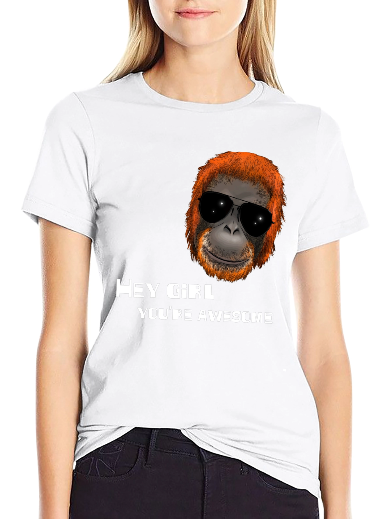 Awesome Orangutan Hey Girl T-Shirt