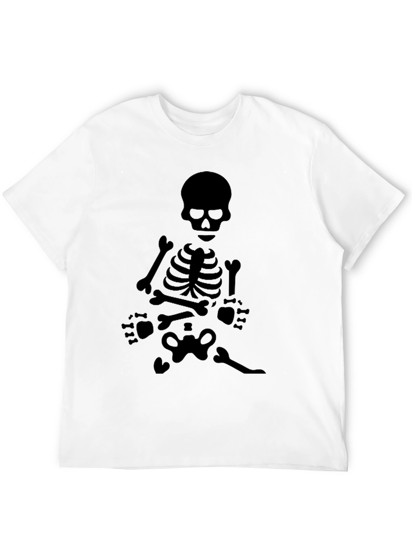 Skeleton Graphic Tee - Black Crew Neck