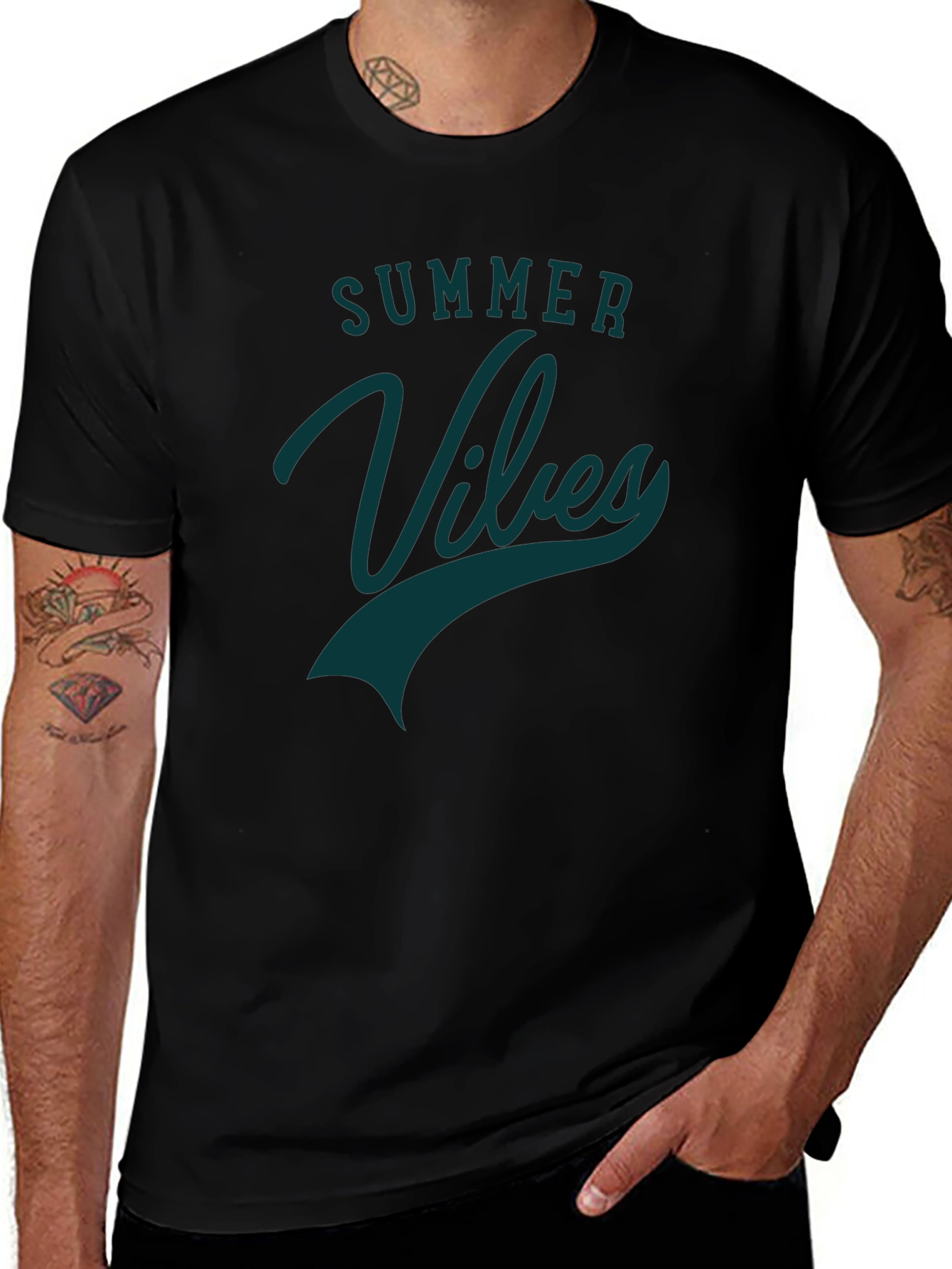 Summer Vibes Black Graphic Tee