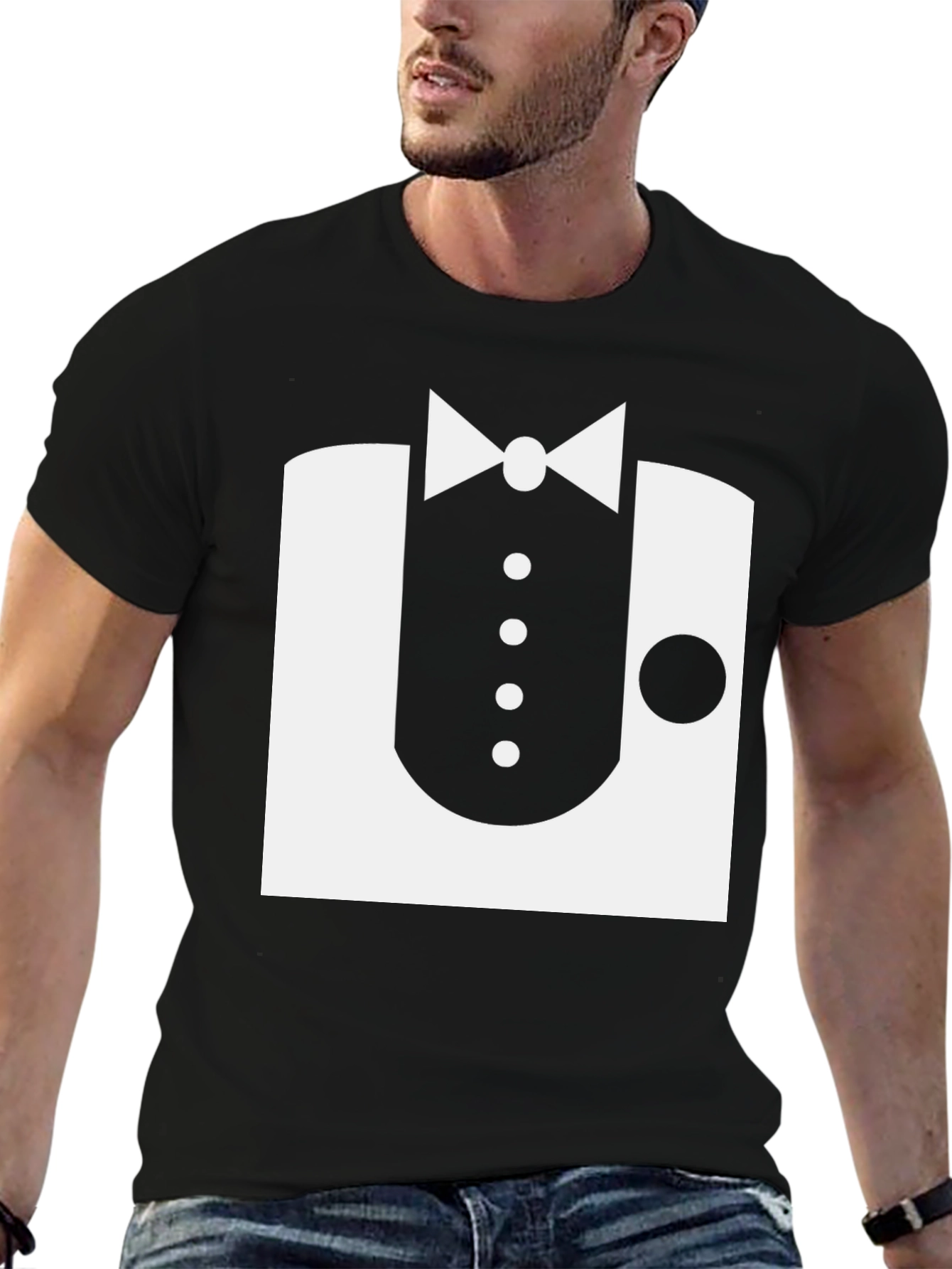 Formal Tuxedo Graphic Black T-Shirt