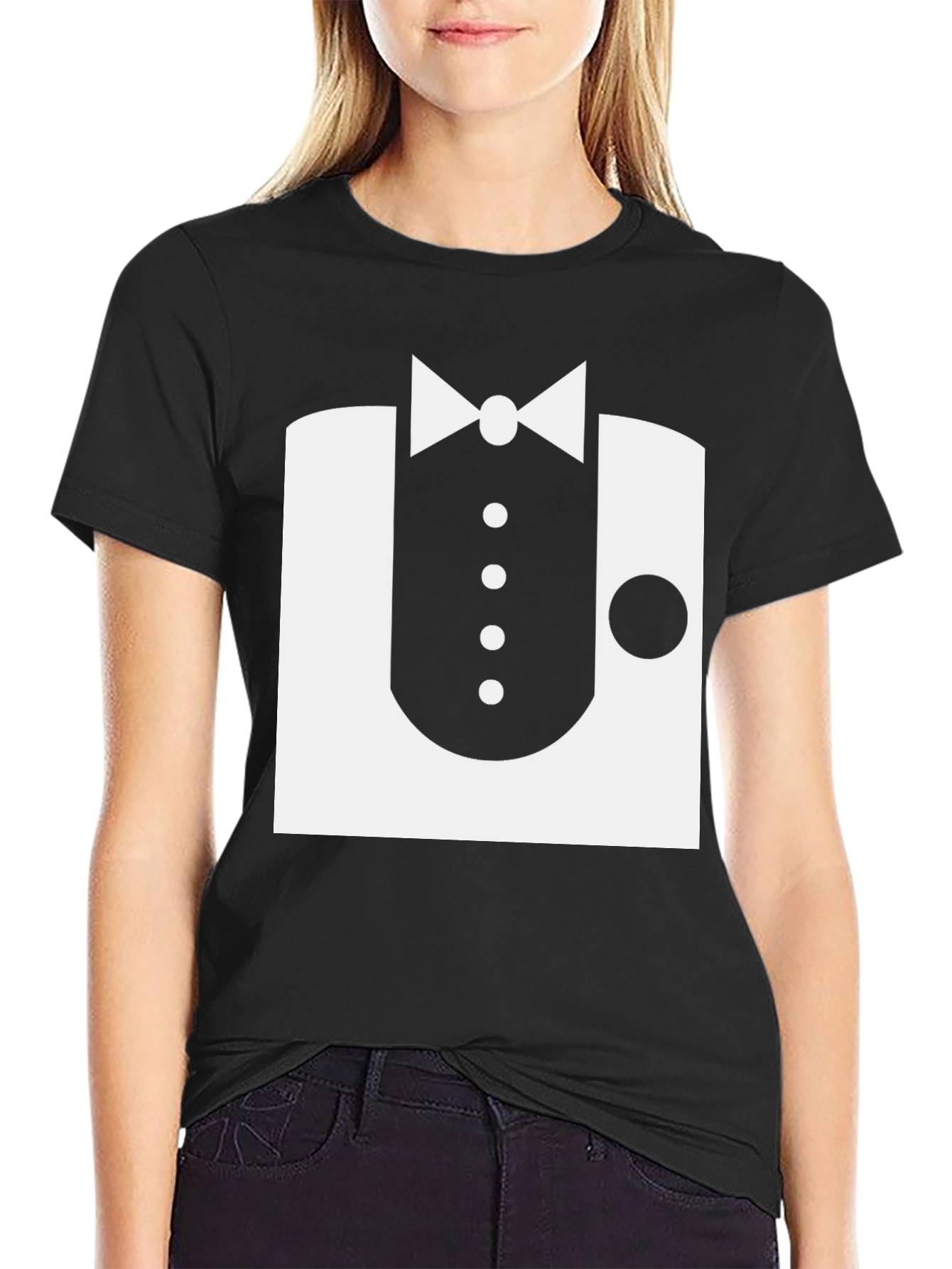 Formal Tuxedo Graphic Black T-Shirt