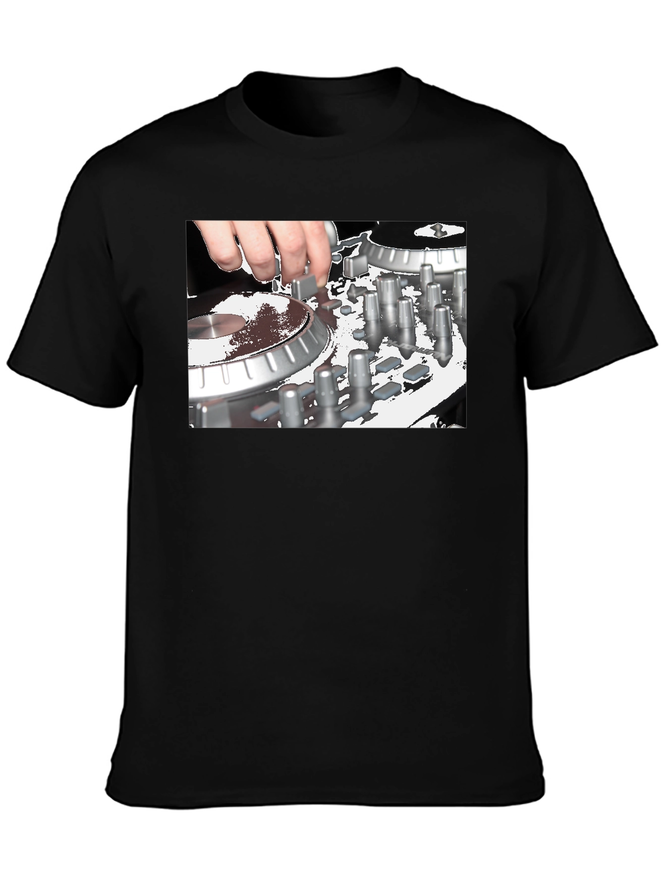 DJ Mixer Graphic Black T-Shirt