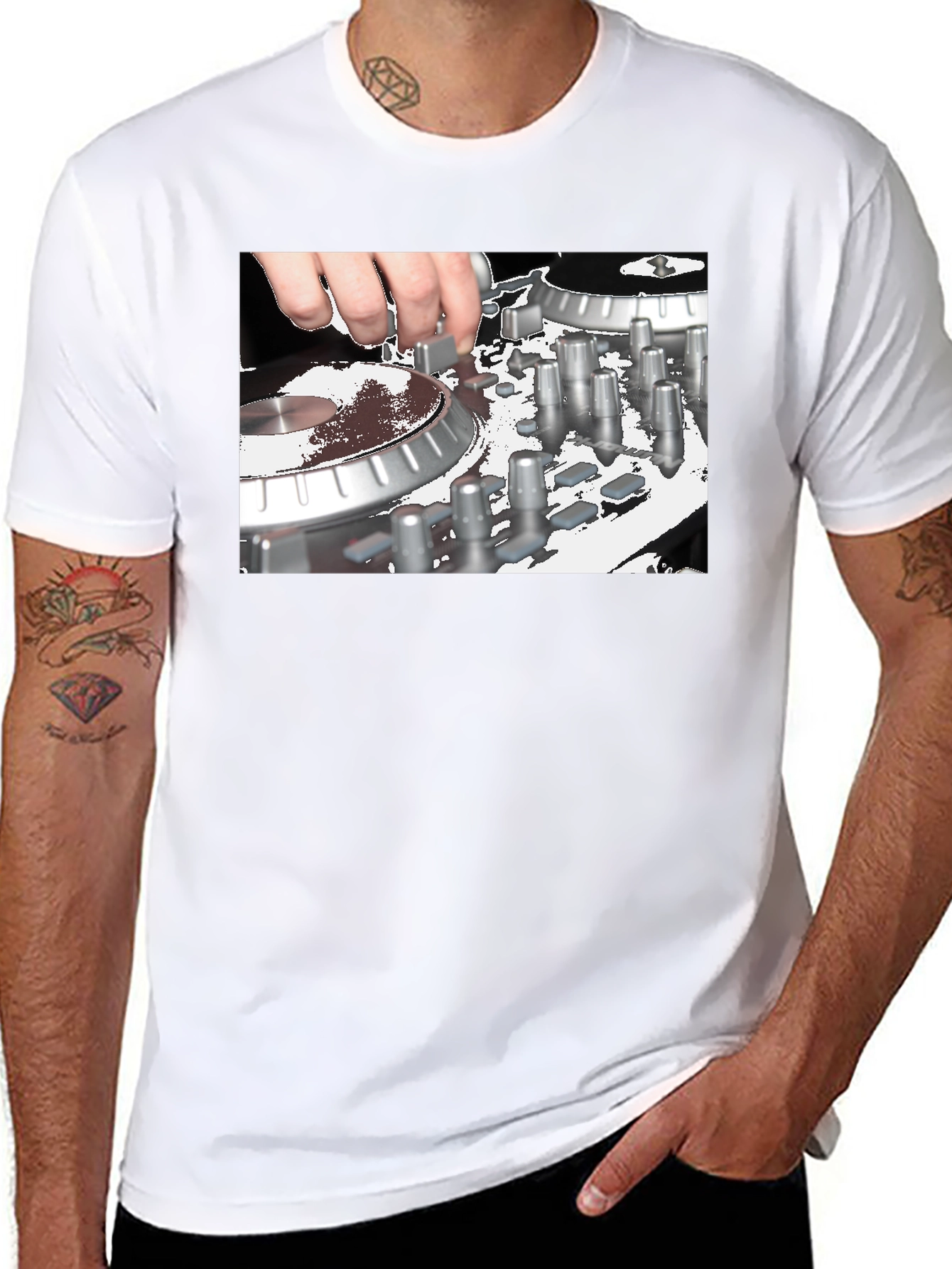 DJ Mixer Graphic Black T-Shirt