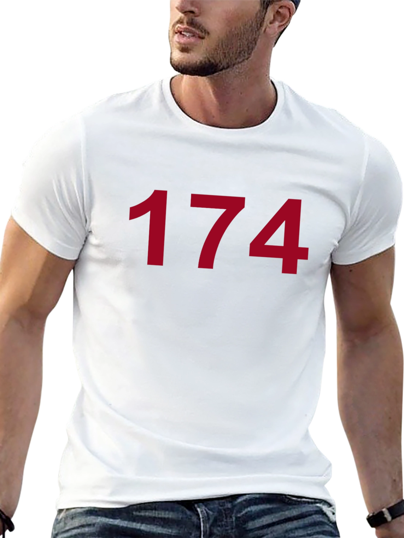 Number 174 Graphic T-Shirt - Classic Crew Neck Tee