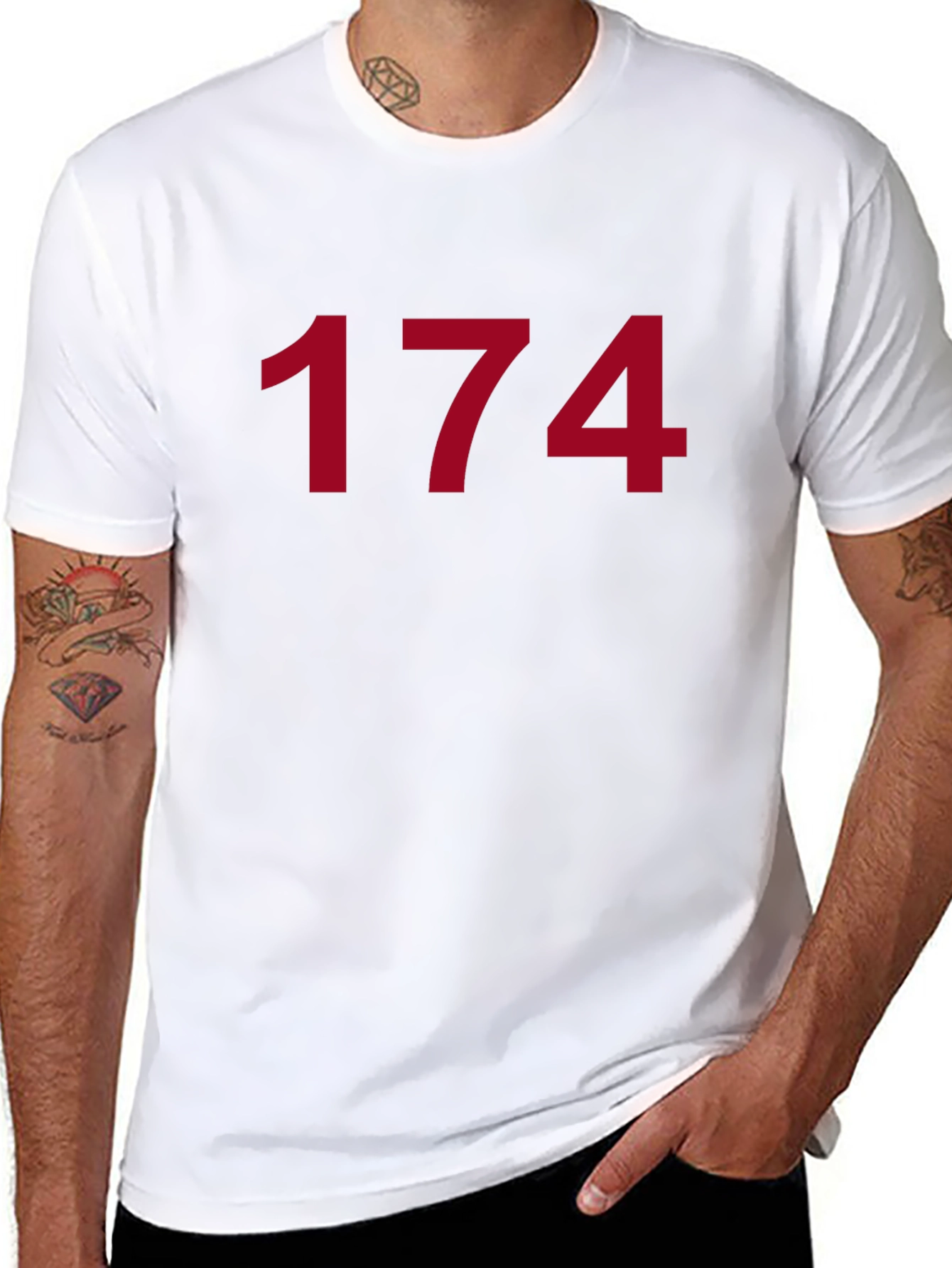Number 174 Graphic T-Shirt - Classic Crew Neck Tee