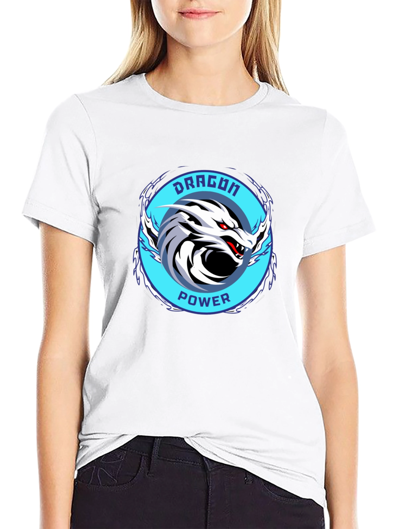 Dragon Power Graphic Tee - Black Cotton T-Shirt