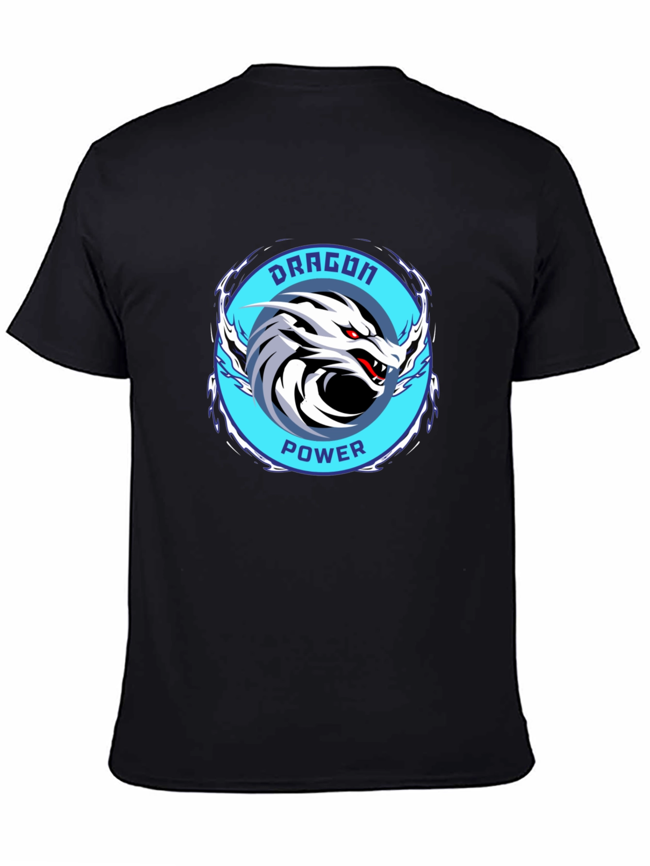 Dragon Power Graphic Tee - Black Cotton T-Shirt