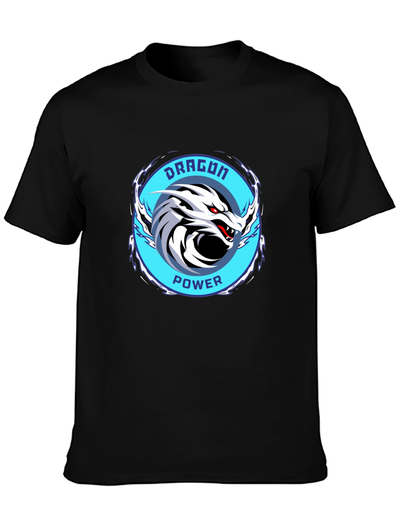 Dragon Power Graphic Tee - Black Cotton T-Shirt