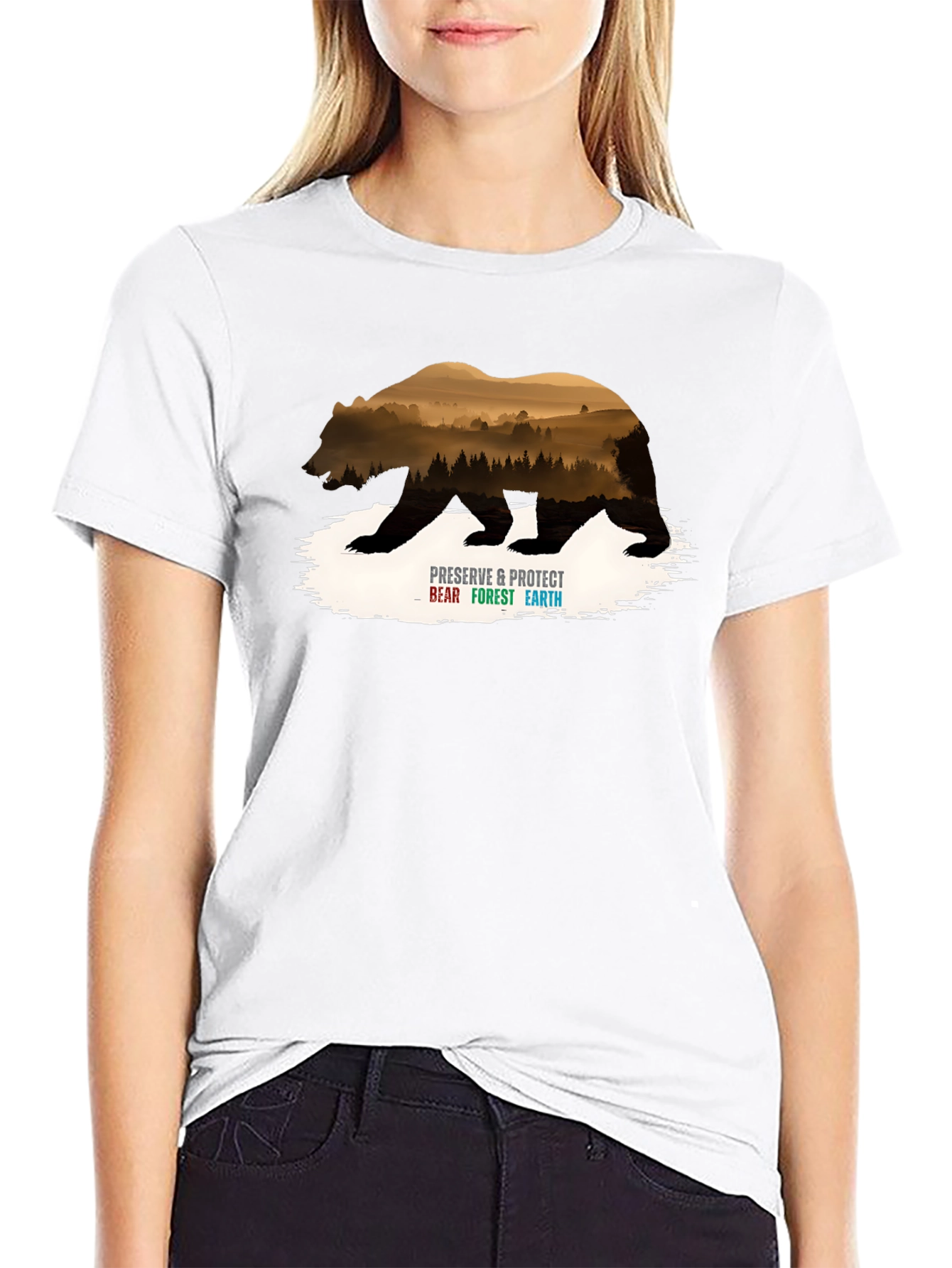 Preserve Bear Forest Earth Graphic Tee
