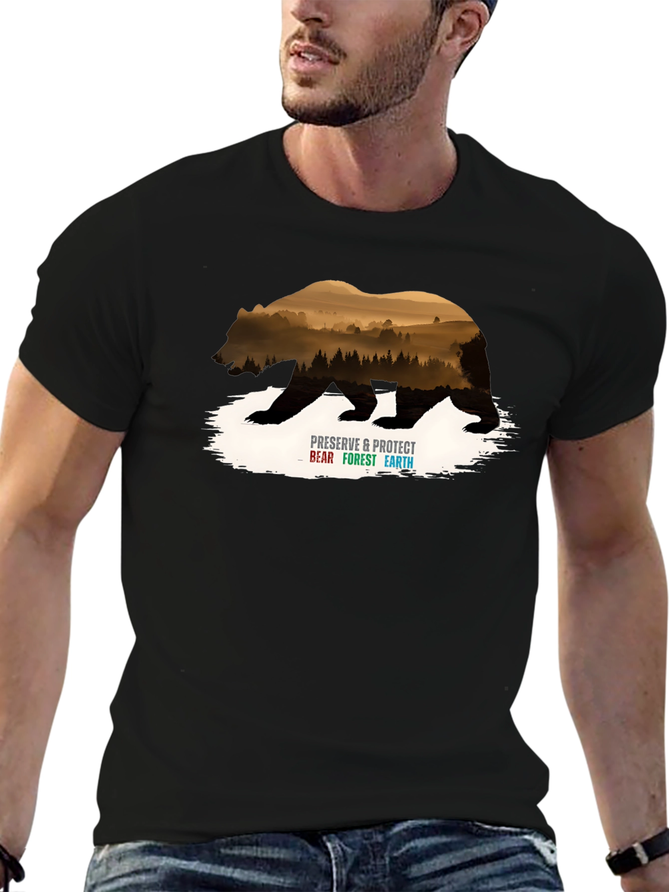 Preserve Bear Forest Earth Graphic Tee