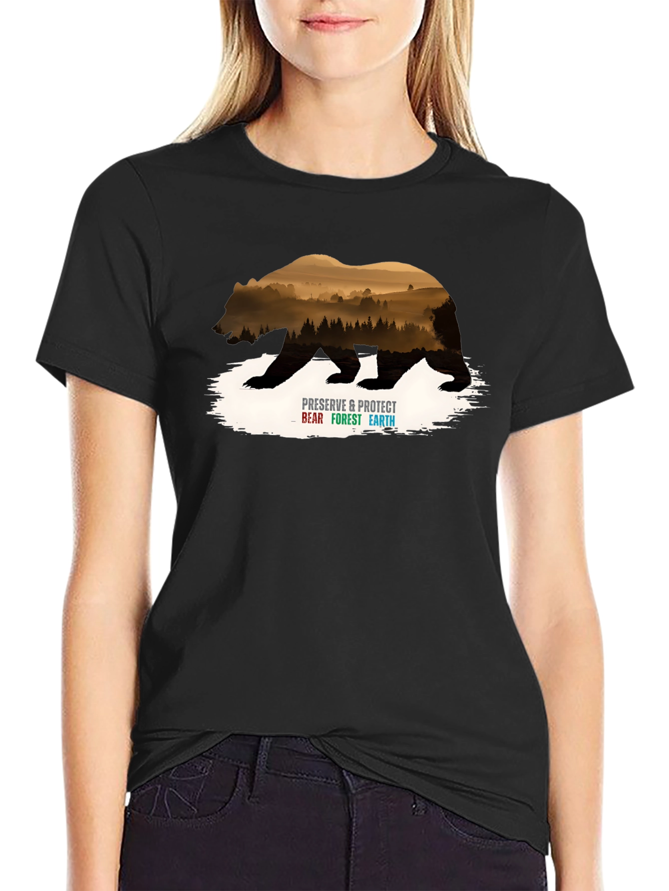 Preserve Bear Forest Earth Graphic Tee