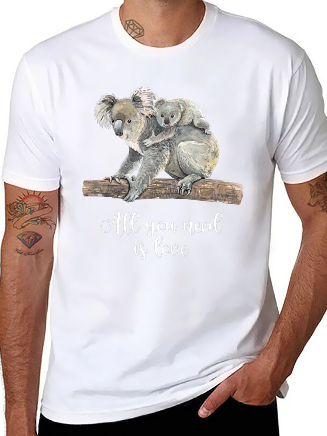 Koala Bear All You Need is Love Graphic Tee