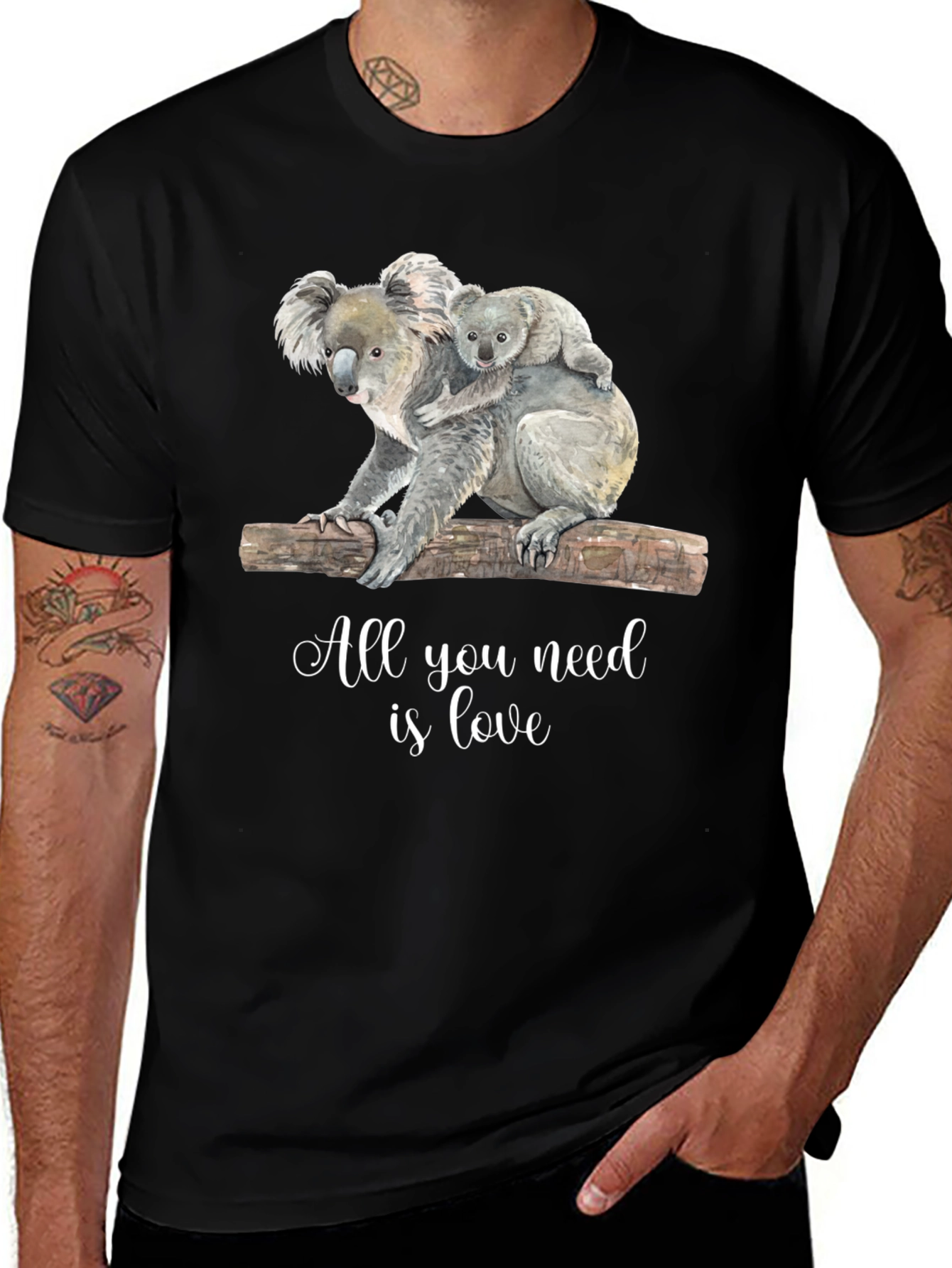 Koala Bear All You Need is Love Graphic Tee