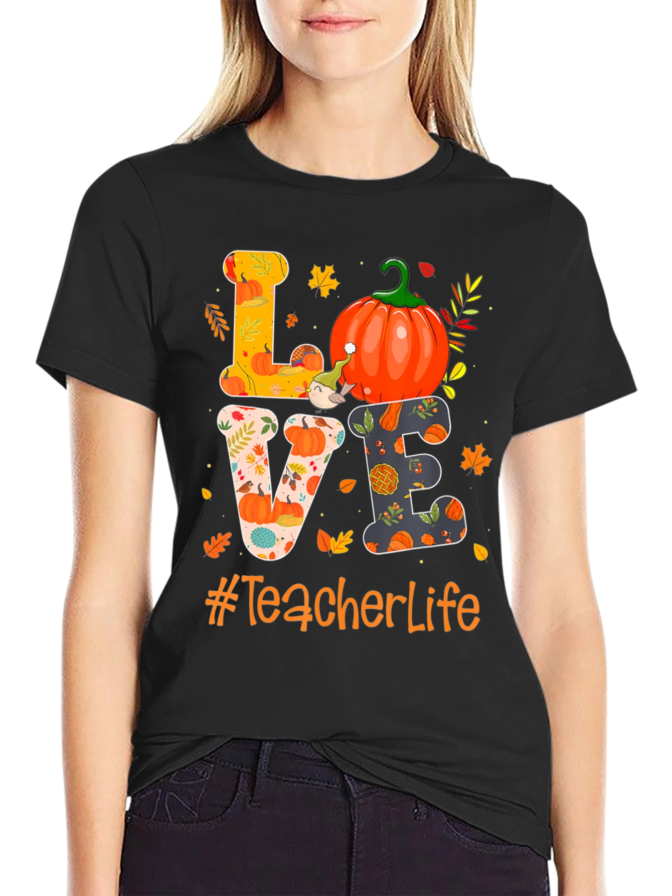 Teacher Life Fall Pumpkin Love T-Shirt
