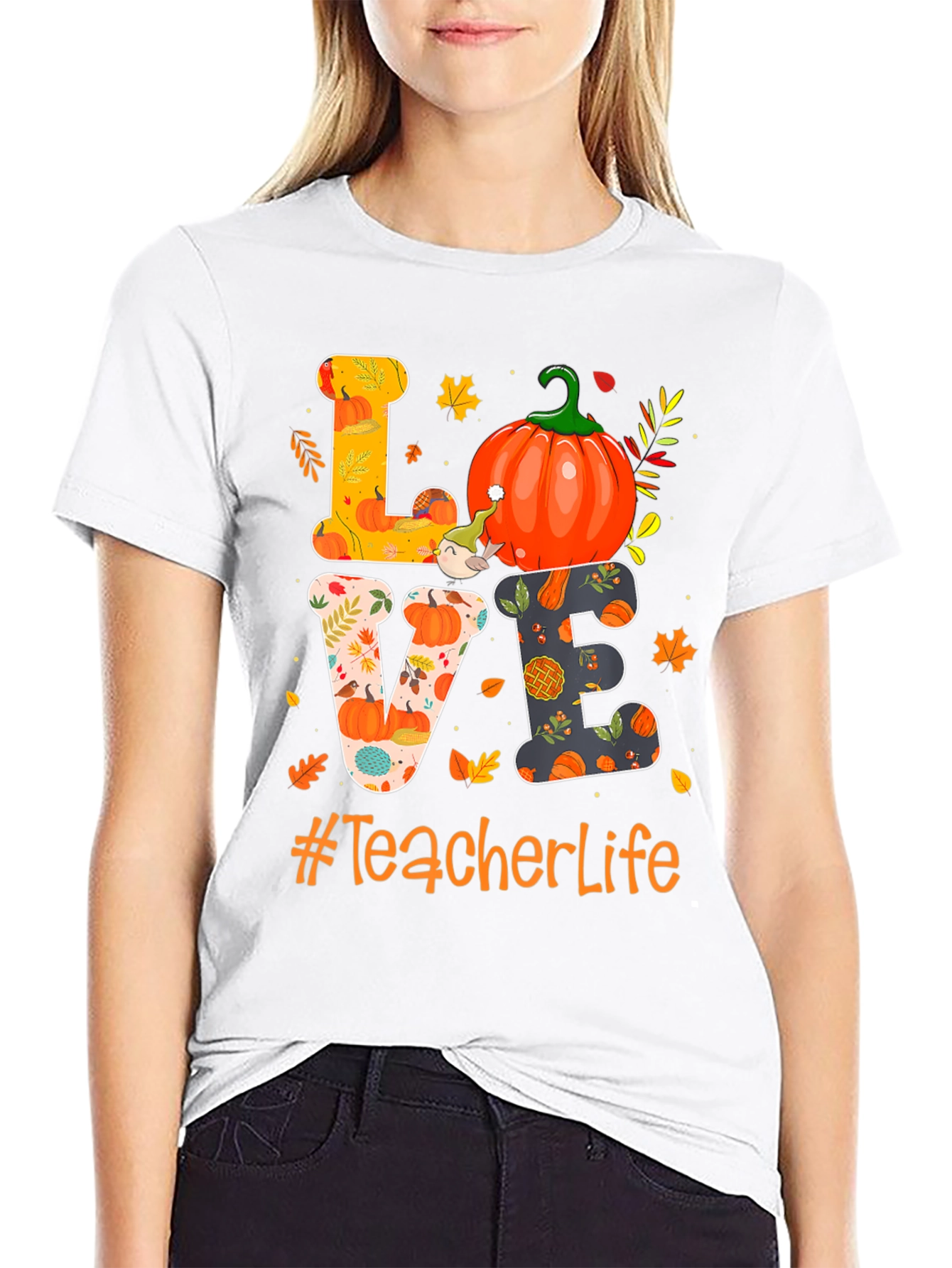 Teacher Life Fall Pumpkin Love T-Shirt