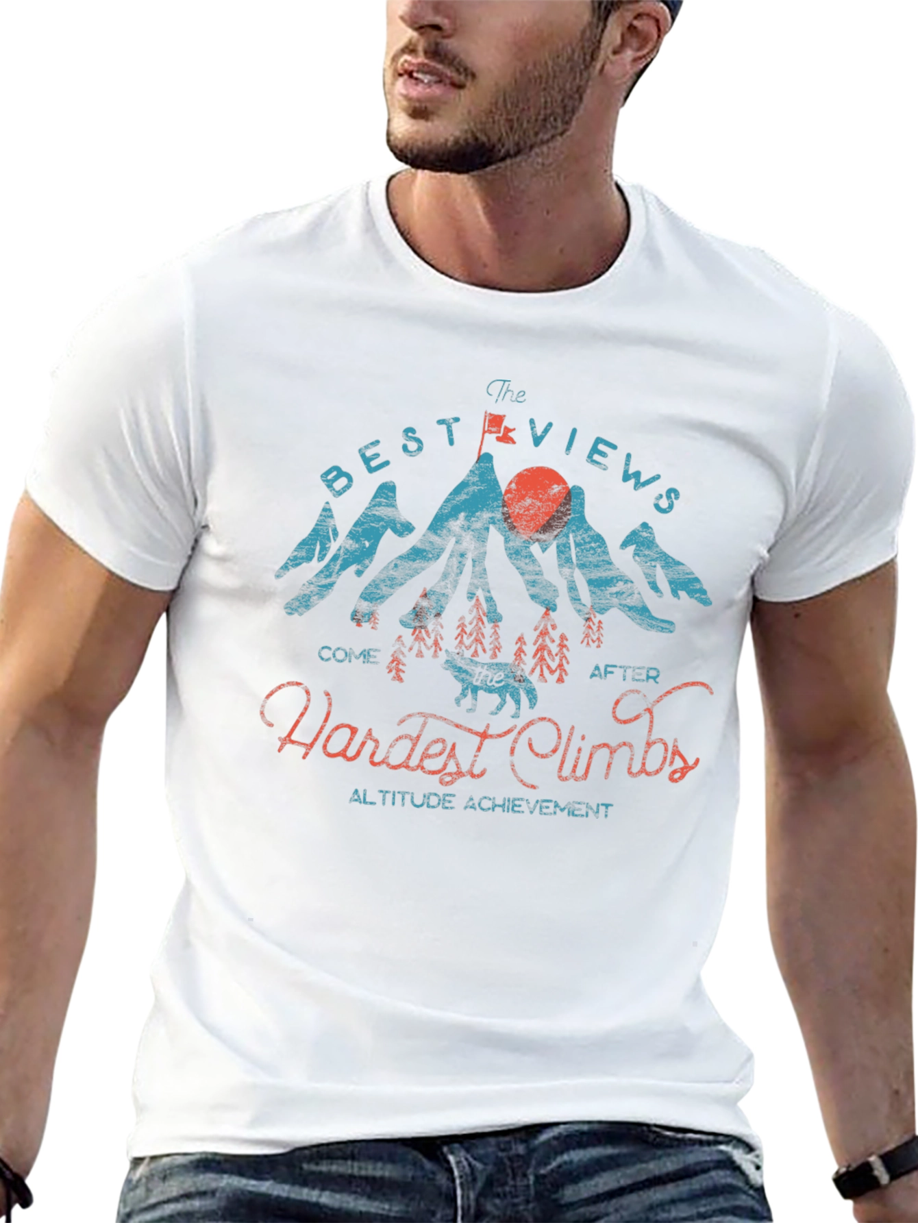 Motivational Mountain Graphic Tee - Hardest Climbs