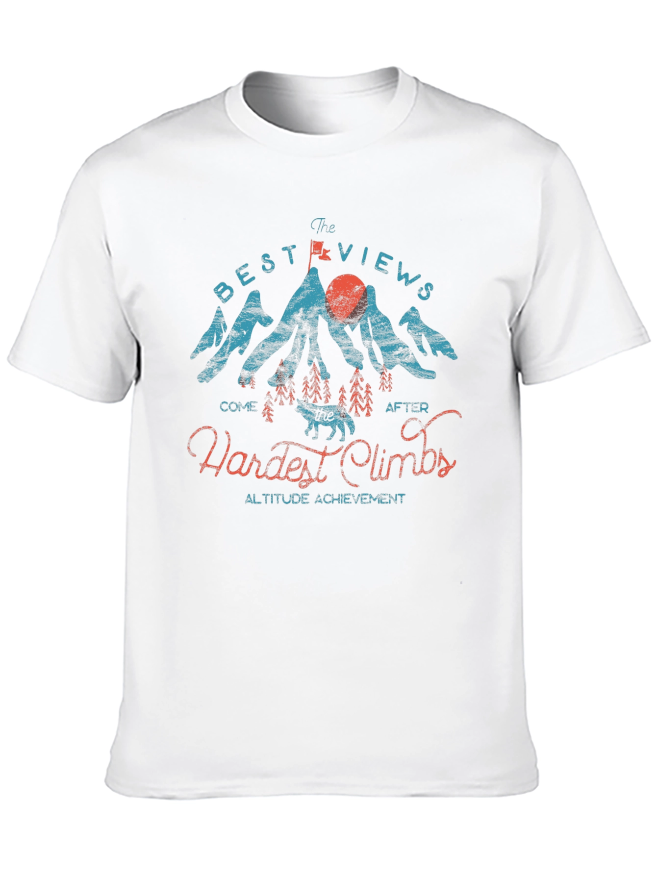 Motivational Mountain Graphic Tee - Hardest Climbs