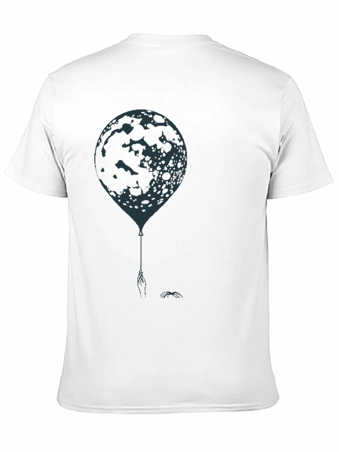 Moon Balloon Graphic Tee - Mens Black Cotton T-Shirt