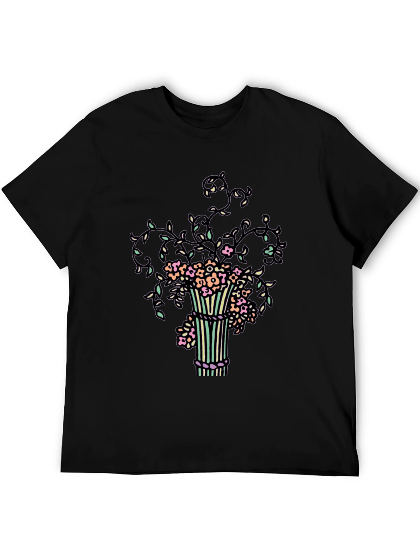 Floral Vase Graphic T-Shirt - Unique Stylish Design