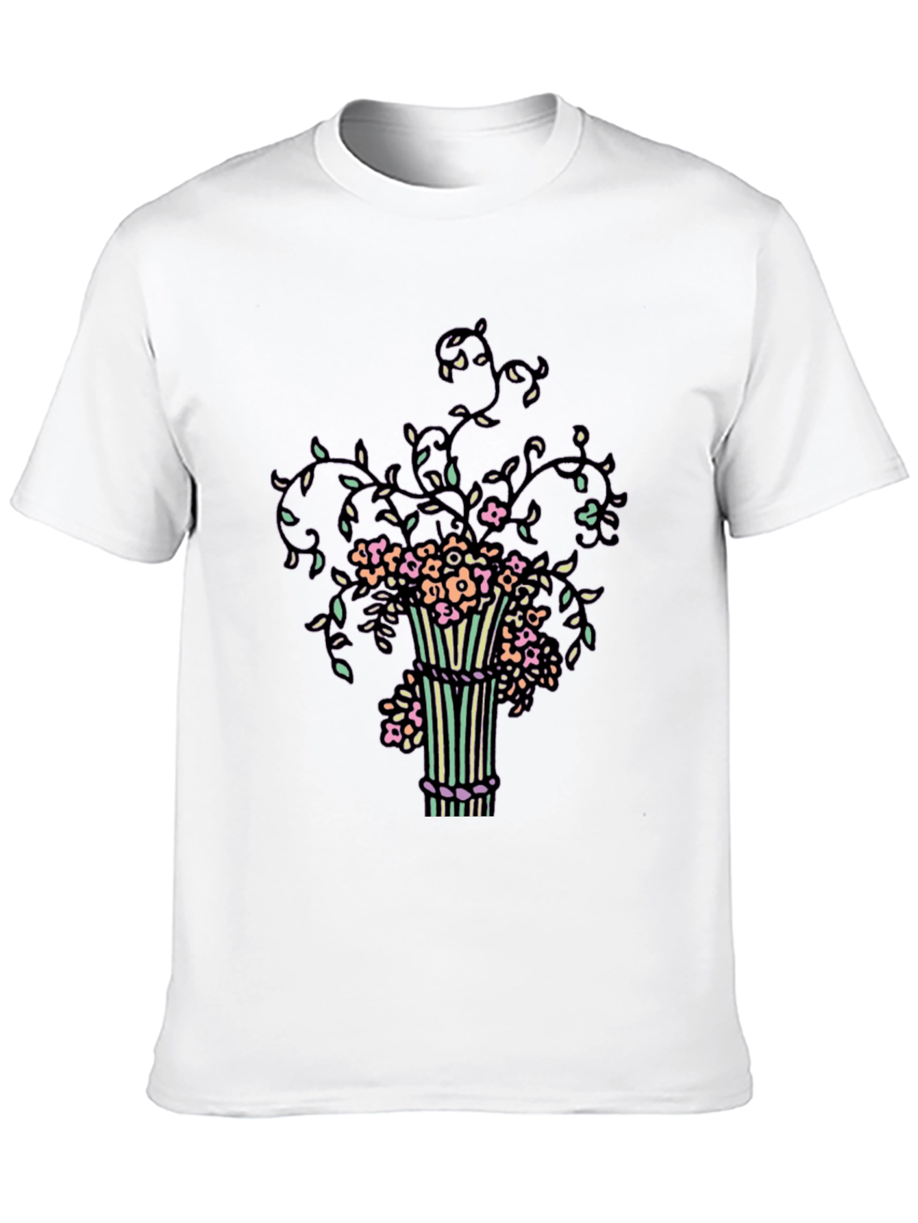 Floral Vase Graphic T-Shirt - Unique Stylish Design