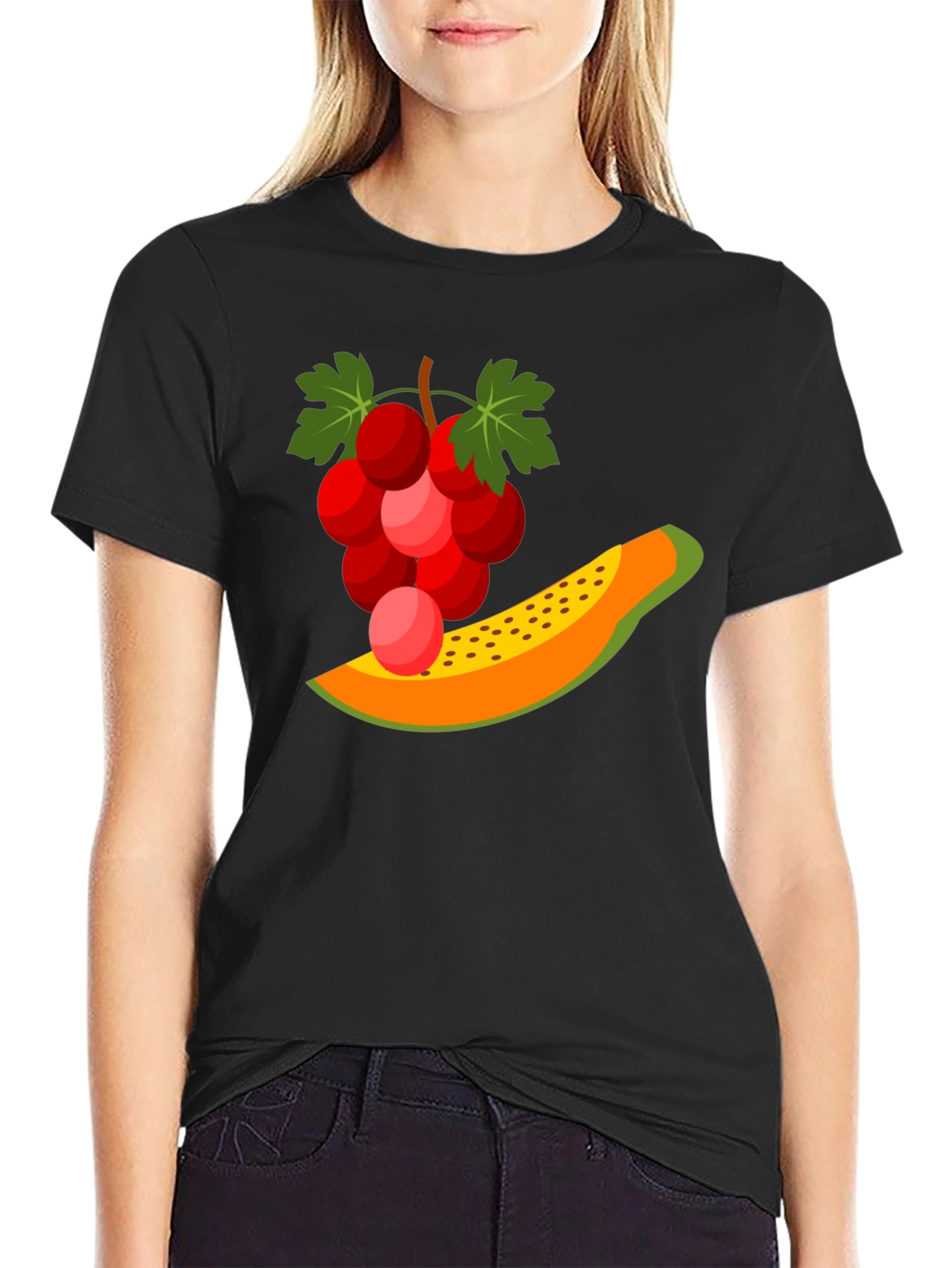 Fruit Graphic Black T-Shirt