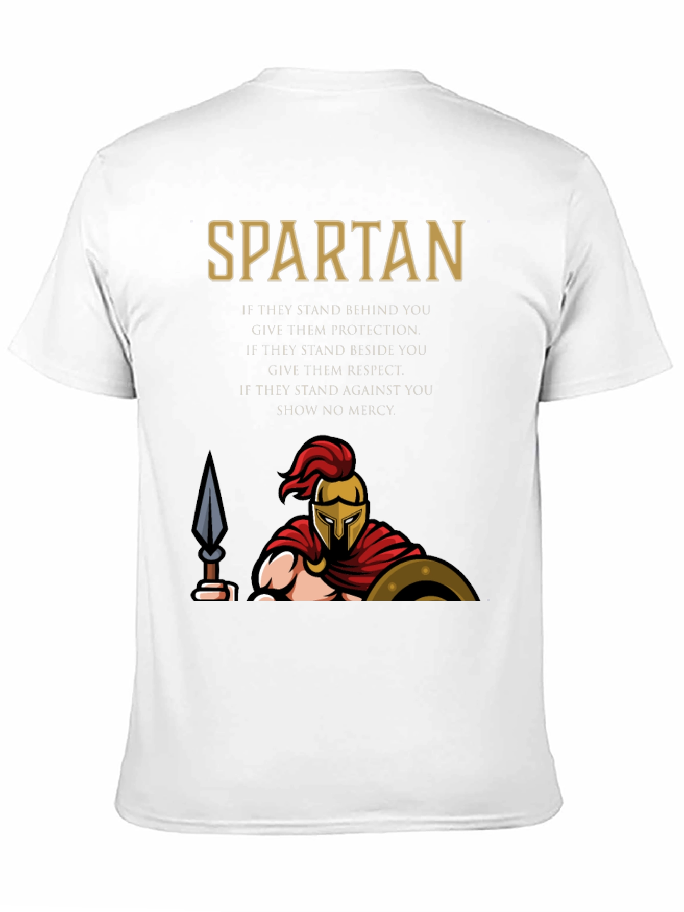 Spartan Graphic T-Shirt - Protection Respect Mercy