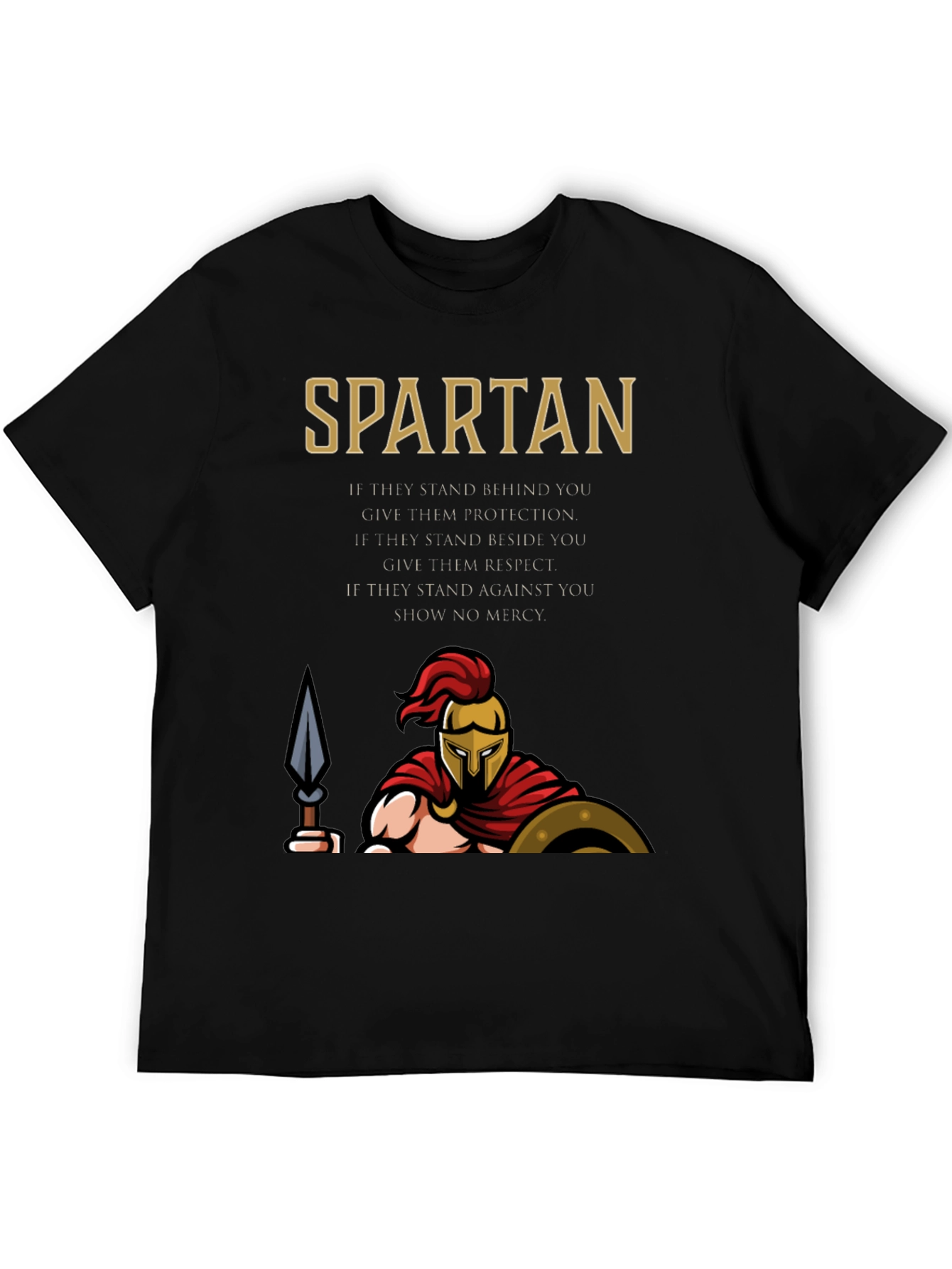 Spartan Graphic T-Shirt - Protection Respect Mercy