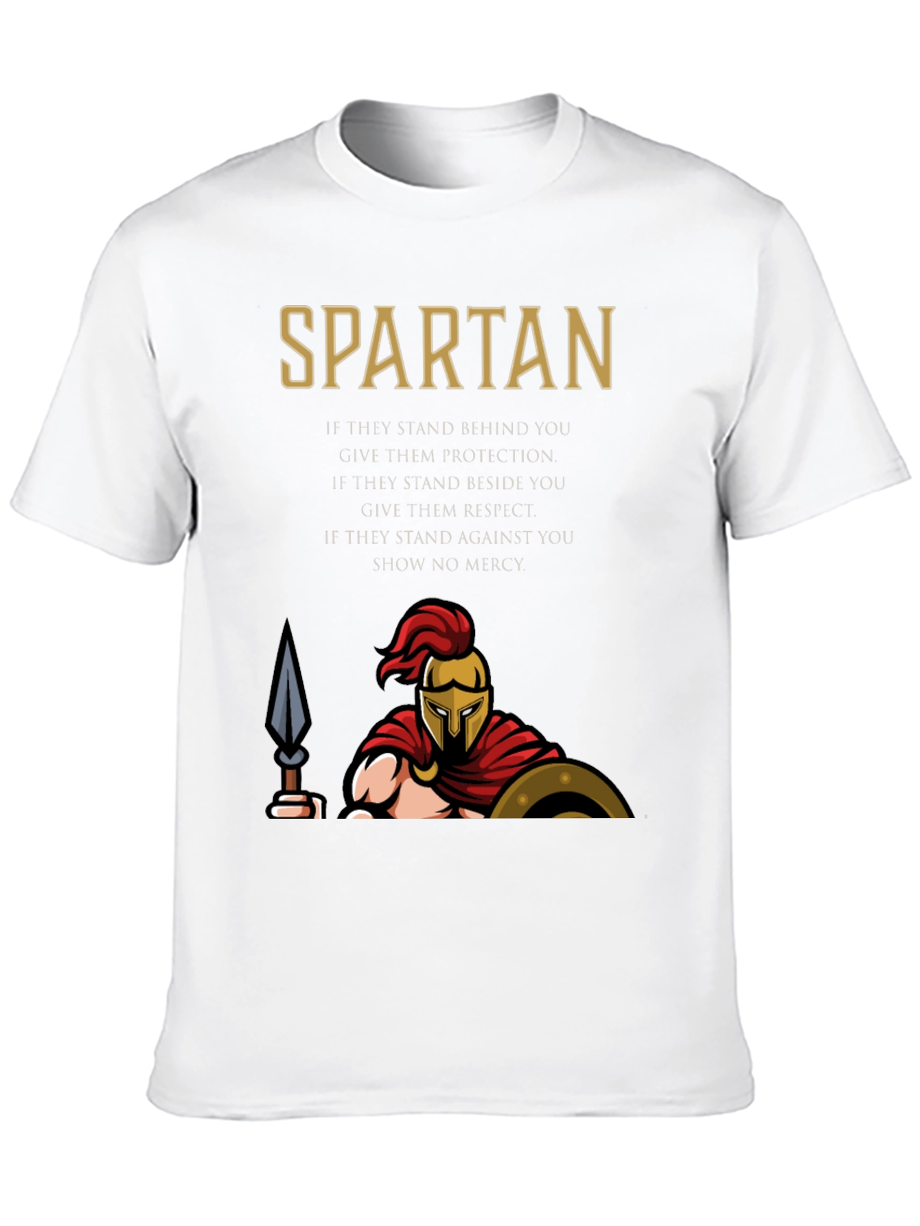 Spartan Graphic T-Shirt - Protection Respect Mercy